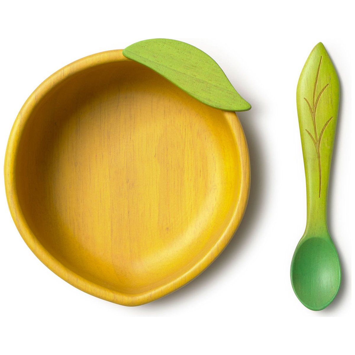 Set bol et cuillère jaune, vert, OLI & CAROL