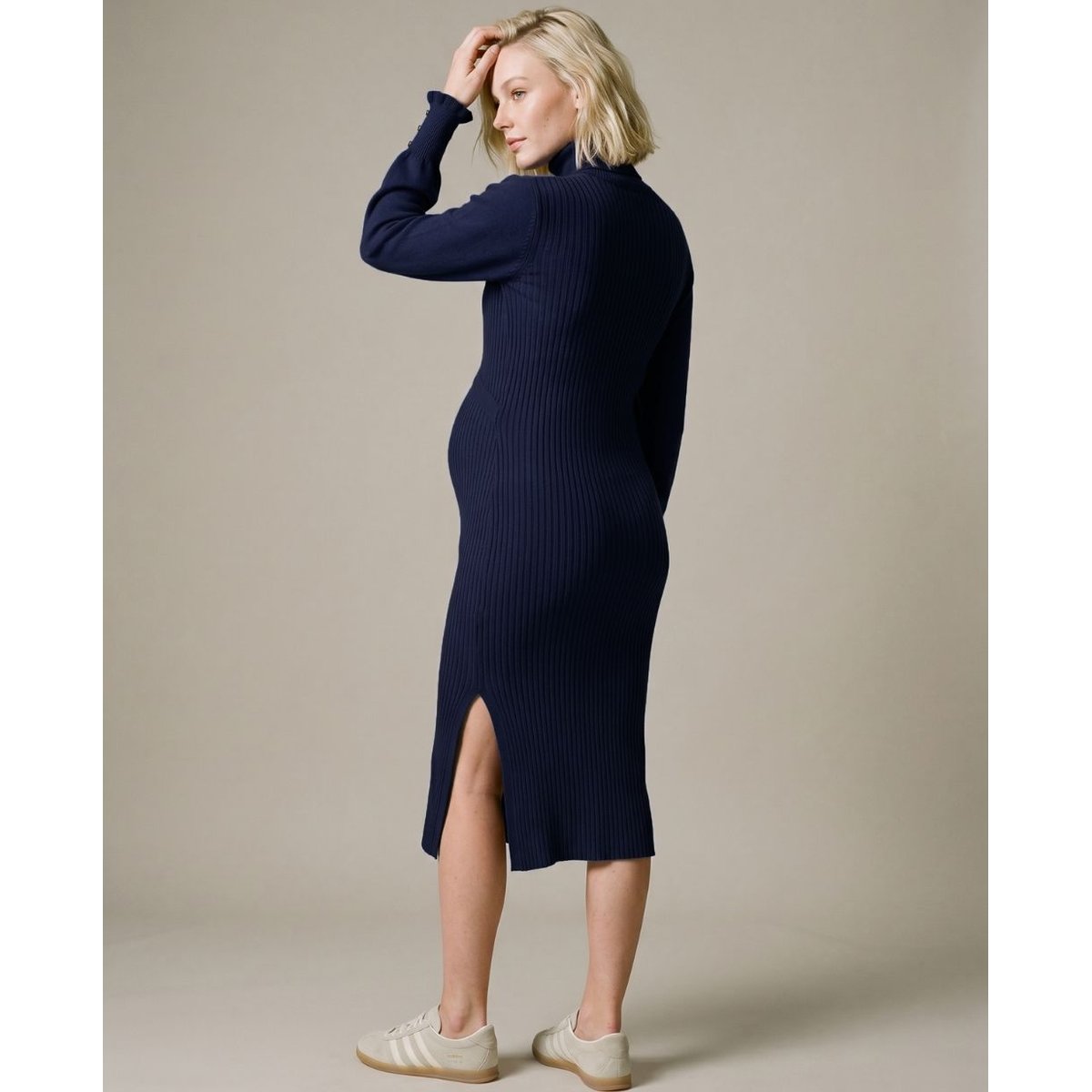 Robe de grossesse et d'allaitement Adriana marine, CACHE COEUR