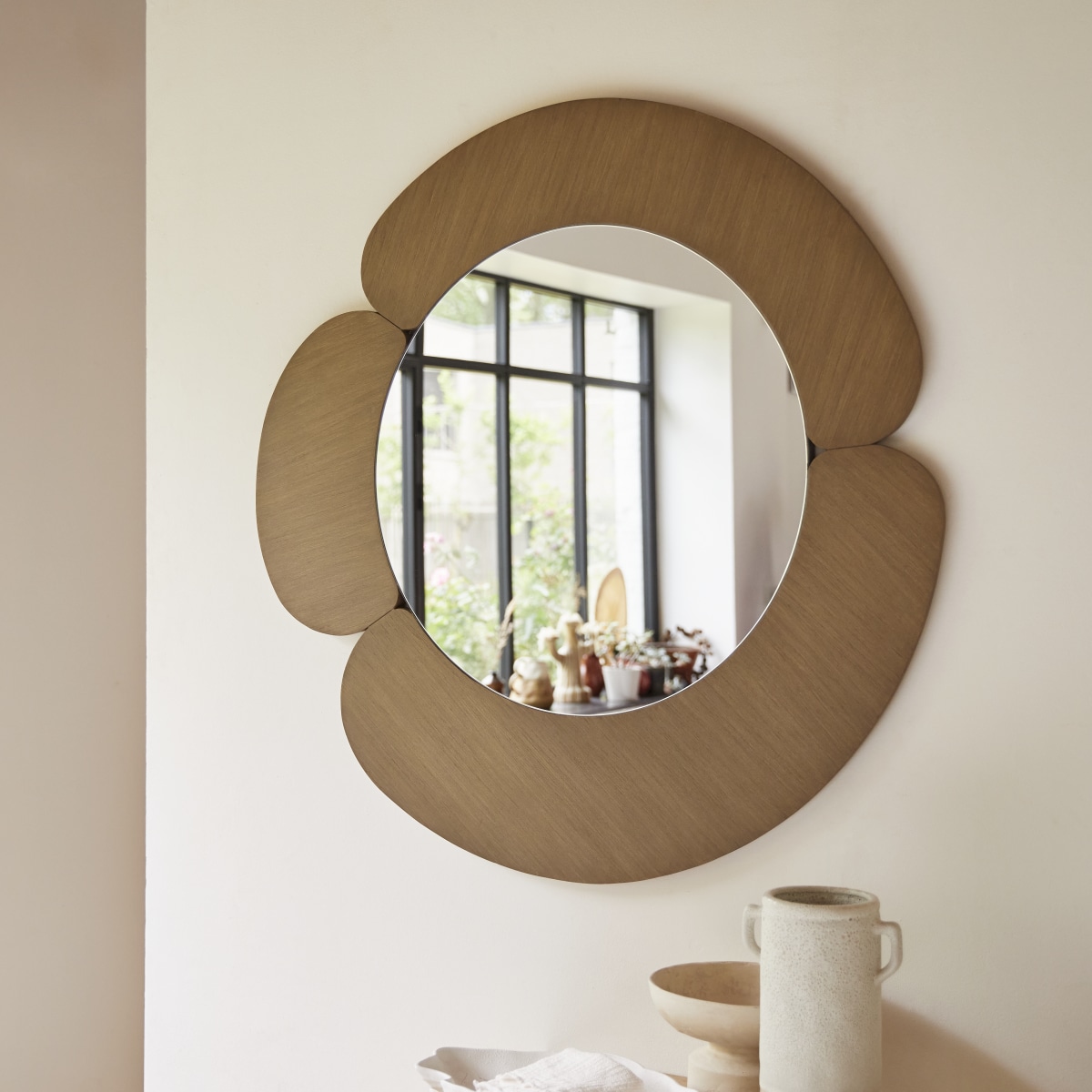 Miroir en Mindi clair massif, SARA naturel, TIKAMOON