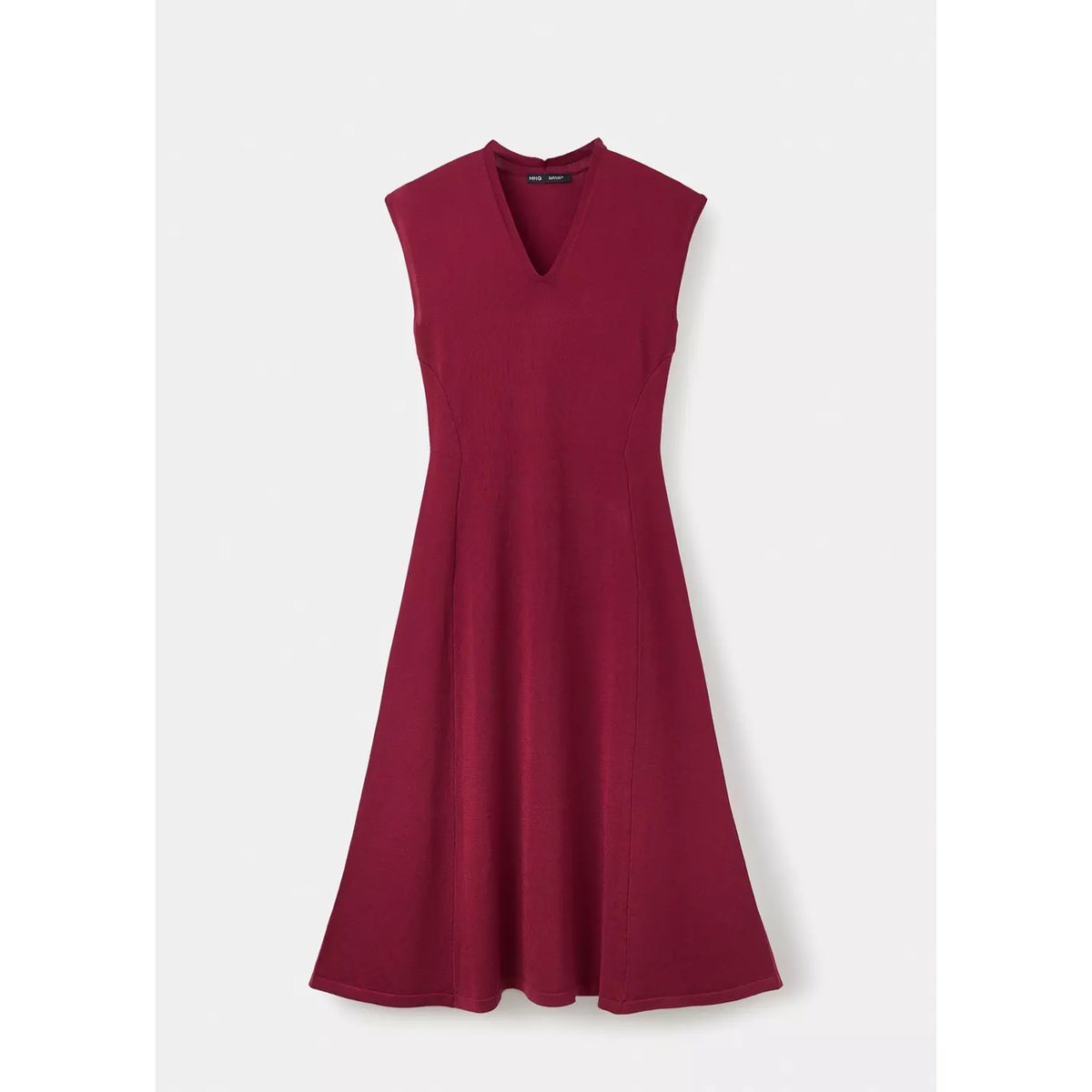Robe en maille col V fraise, MANGO
