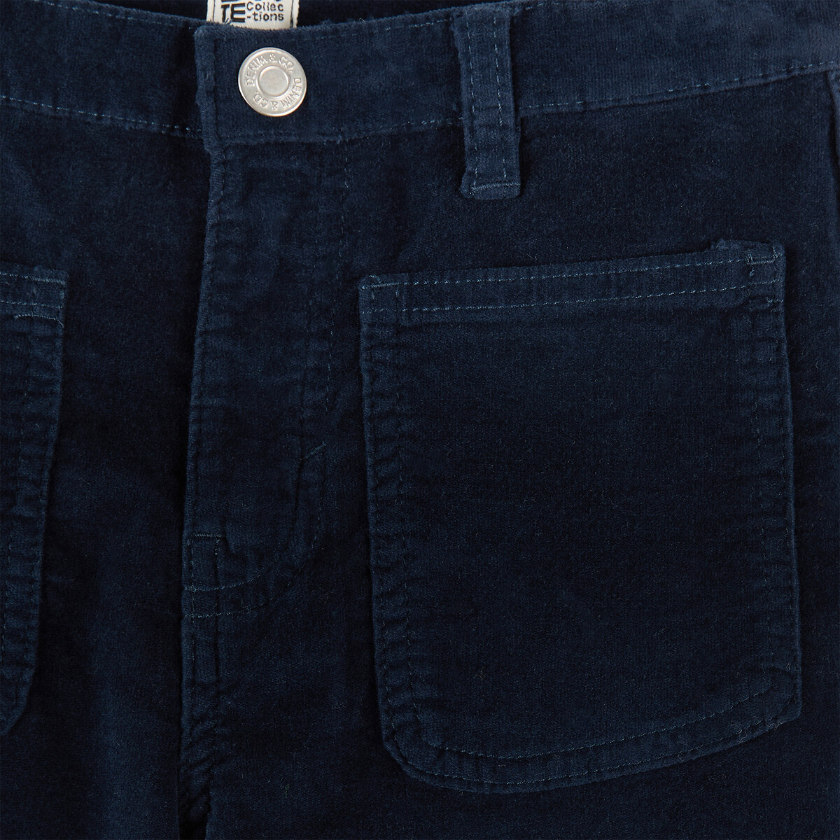 Pantalon flare en velours bleu marine, LA REDOUTE COLLECTIONS