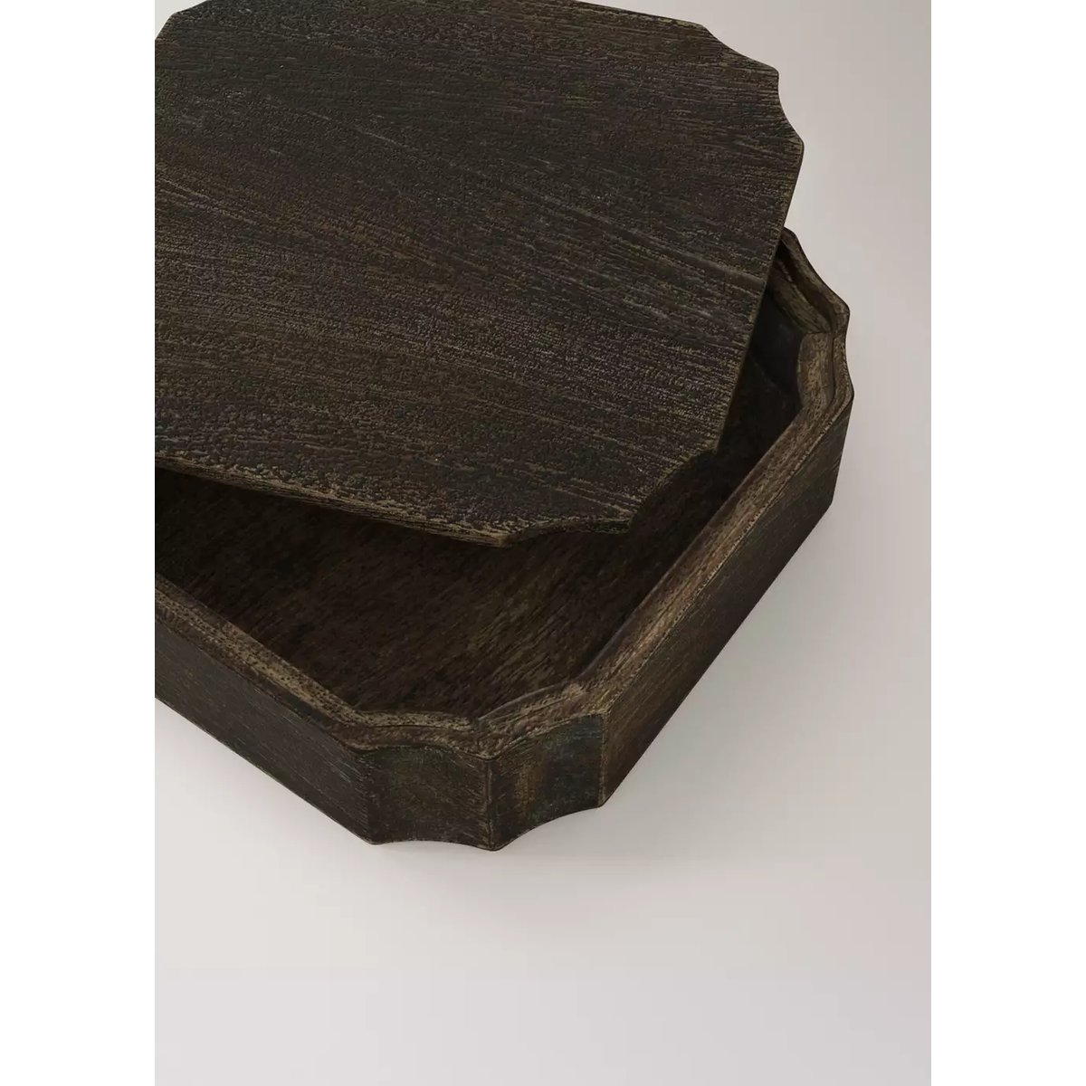Petite boîte carrée en bois marron, MANGO HOME