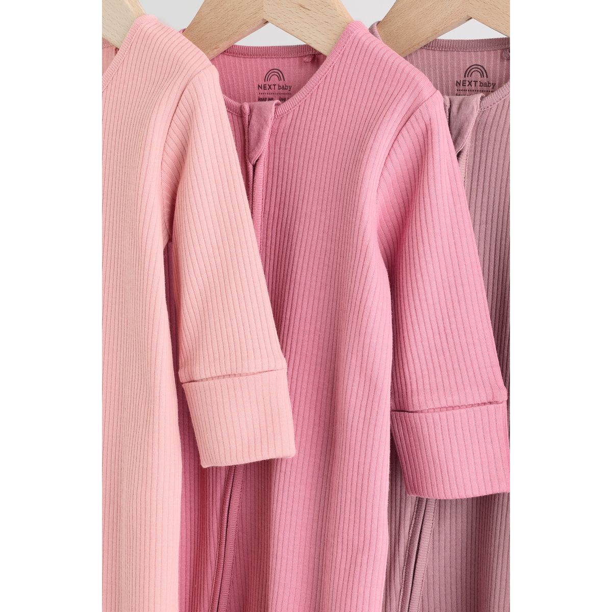 Dors-bien bébé à zip double sens, lot de 3 rose, NEXT