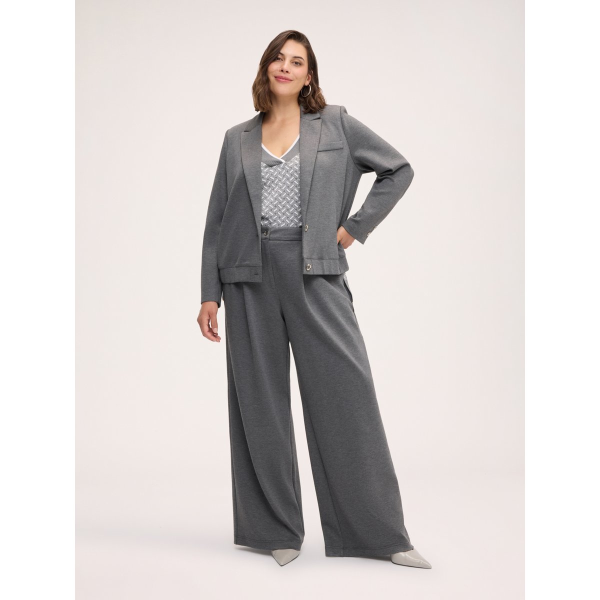 Pantalon à jambes larges gris, FIORELLA RUBINO