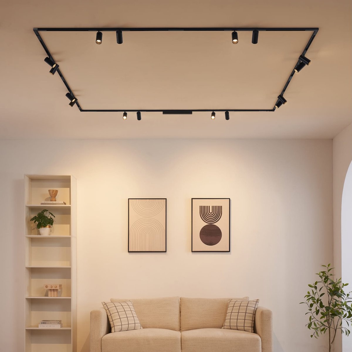 Pack rail magnétique 16 spots - LYNE noir, KOSILUM