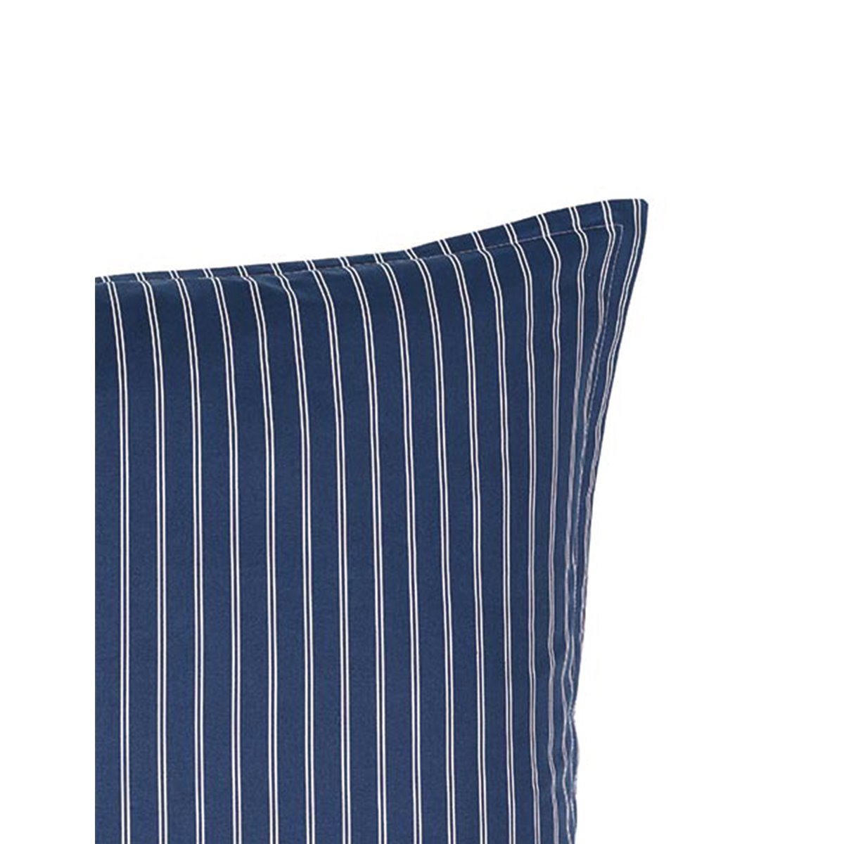 Parure housse de couette percale de coton avec 2 taies 50x70 cm LINQUIST indigo, SENSEI MAISON