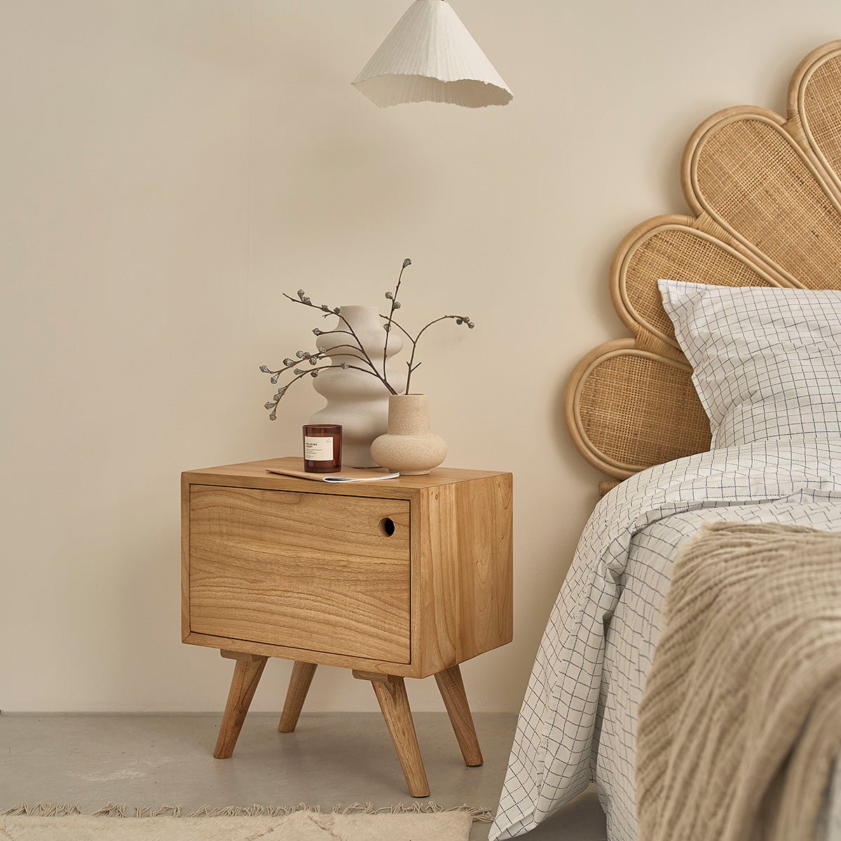 Table de chevet en bois massif  SACHA naturel, BERAH GETAH
