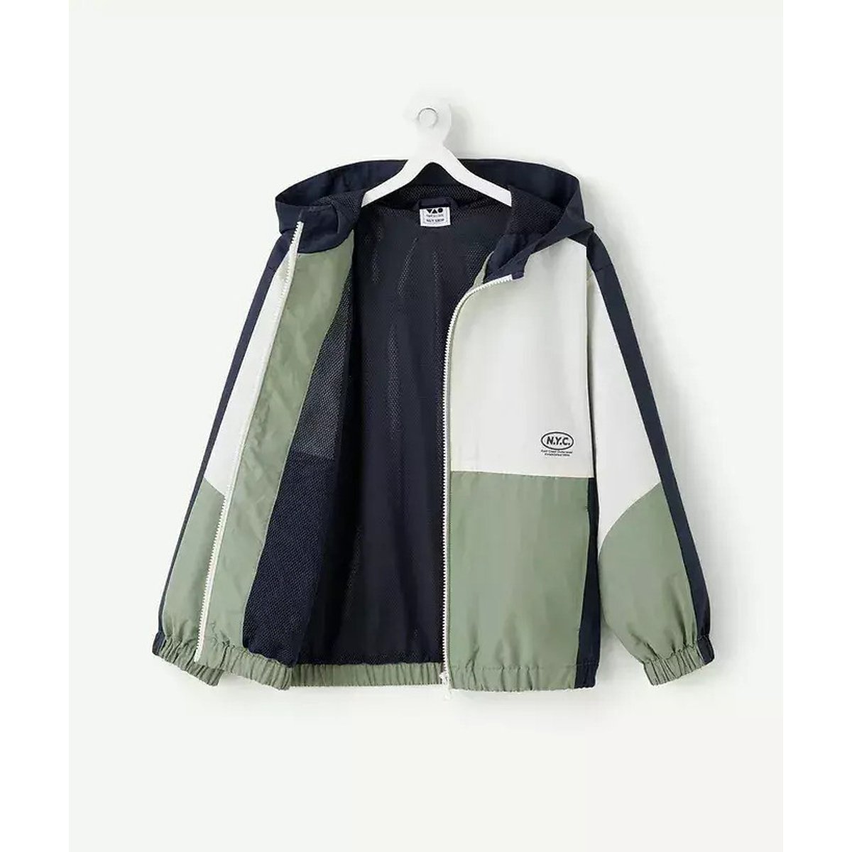 Giacca anti vento blu navy/ecrù/verde, TAPE A L'OEIL