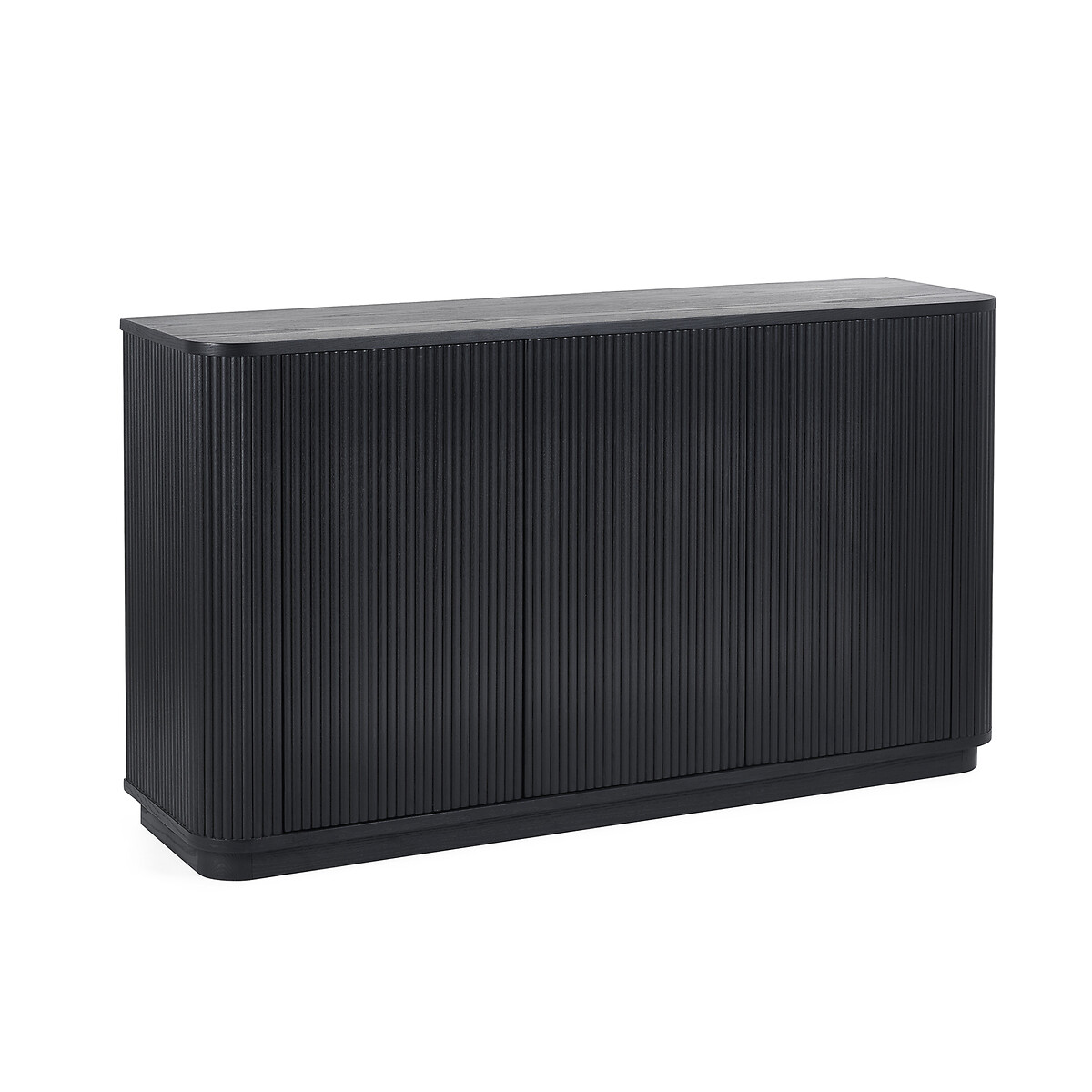 Lucien Fluted Wood 3 Door Sideboard black, SO'HOME