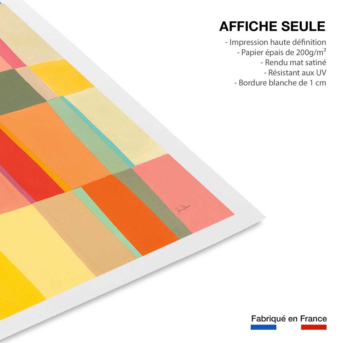 Poster color square affiche seule, HEXOA