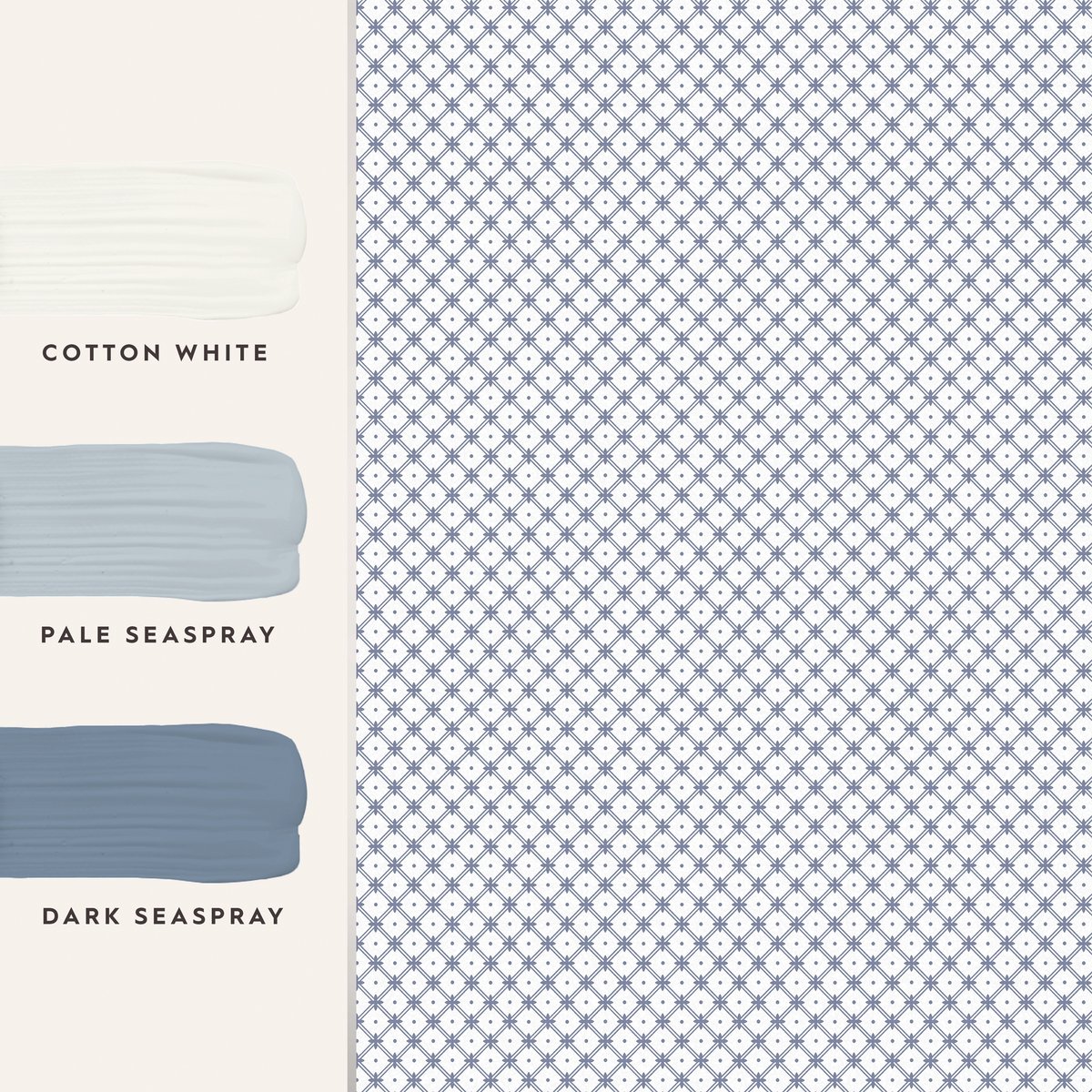 Papier peint quadrillage fleuri doux Wickerwork bleu, LAURA ASHLEY
