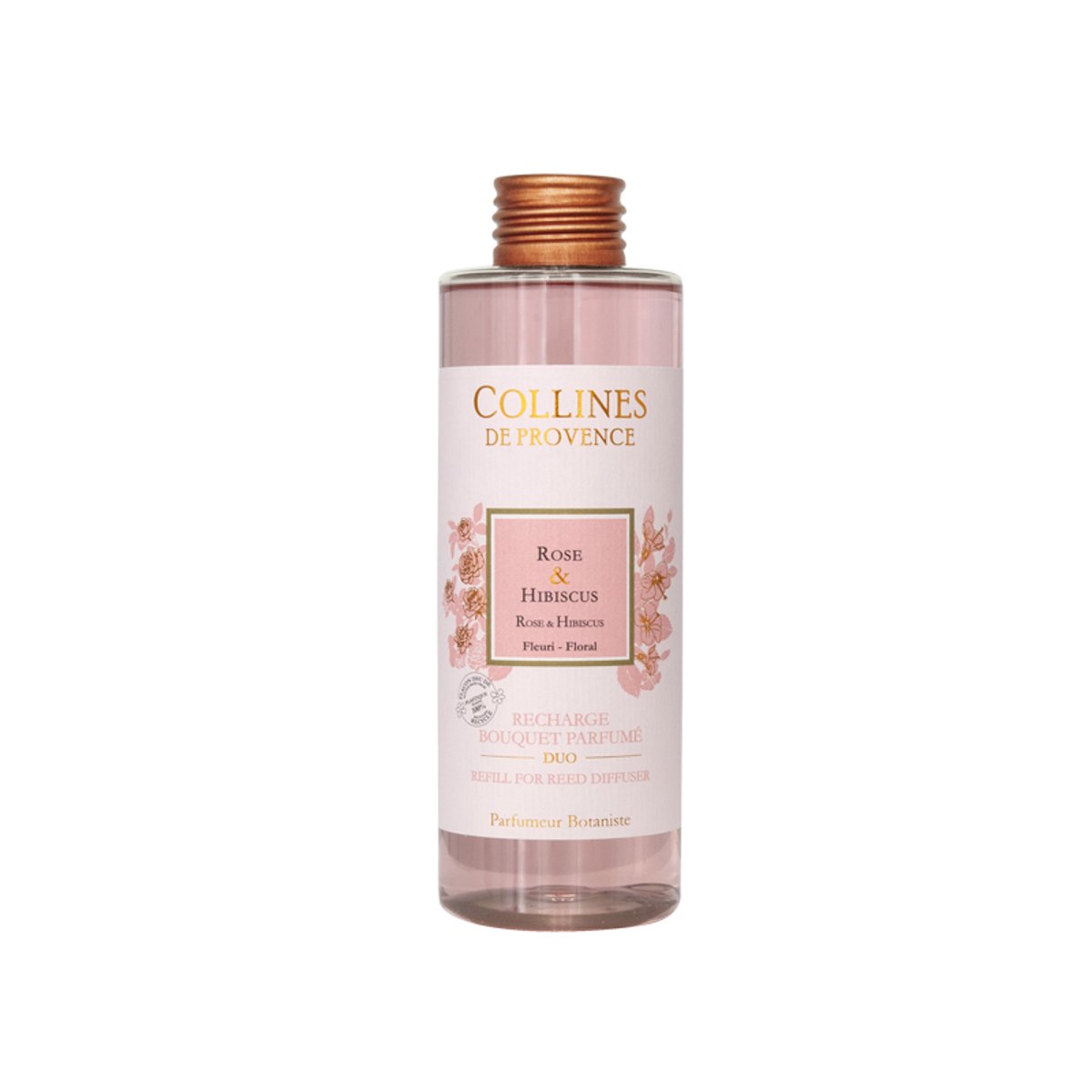 Recharge Diffuseur de parfum Colorée  ROSE & HIBISCUS rose, COLLINES DE PROVENCE