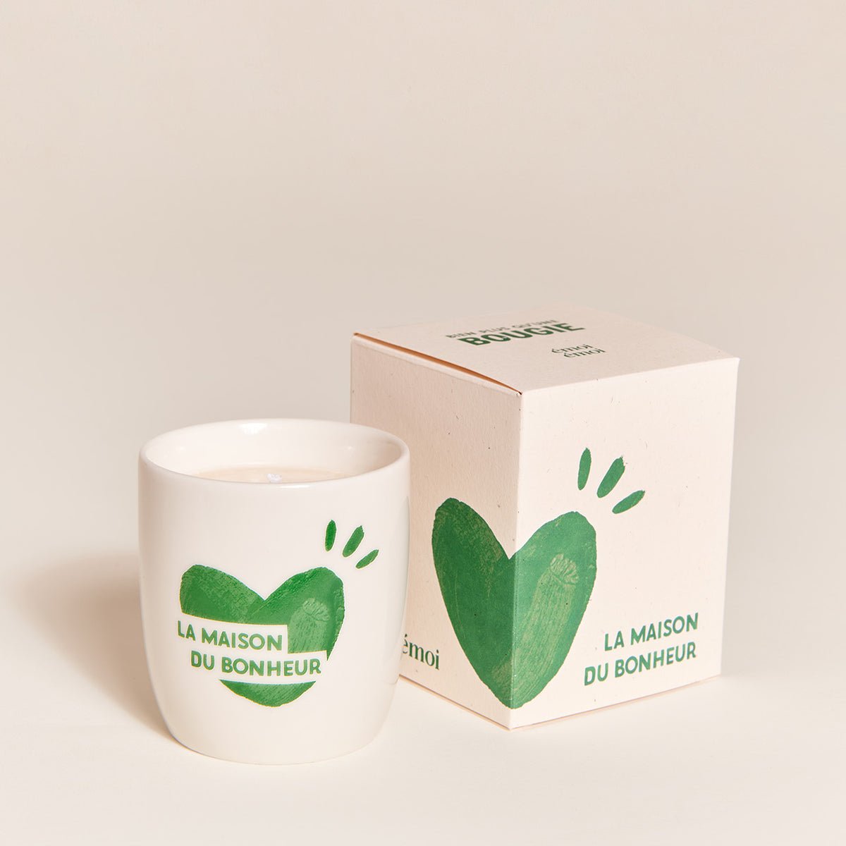 Bougie La maison du bonheur, PLUS QU'UNE BOUGIE blanc - blanc, EMOI EMOI
