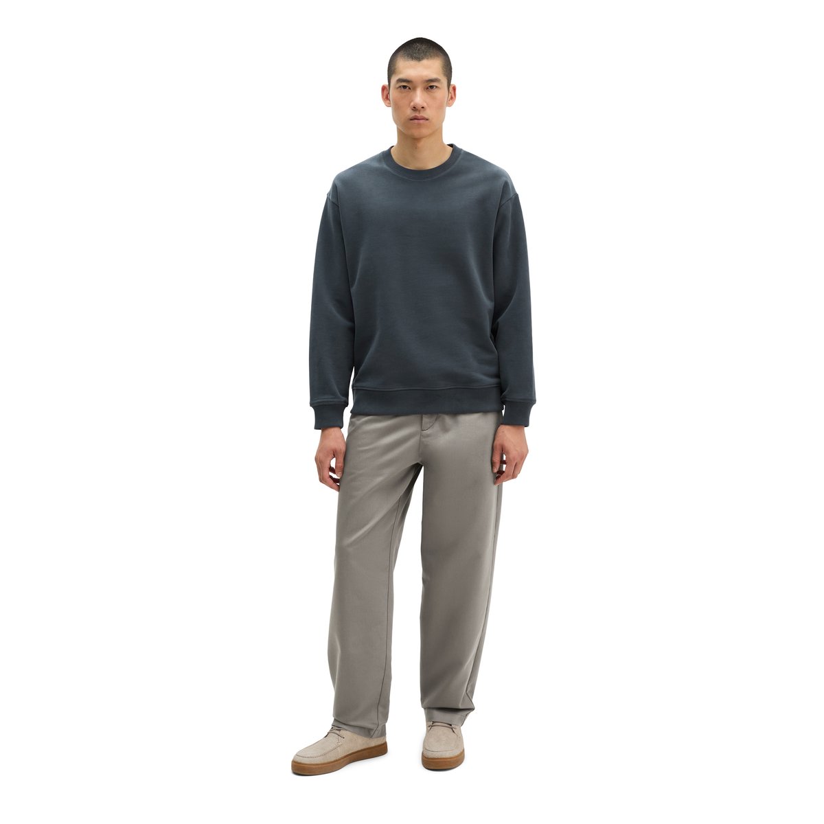 Sweat-shirt relaxed en coton bio régénéré bleu, MARC O'POLO