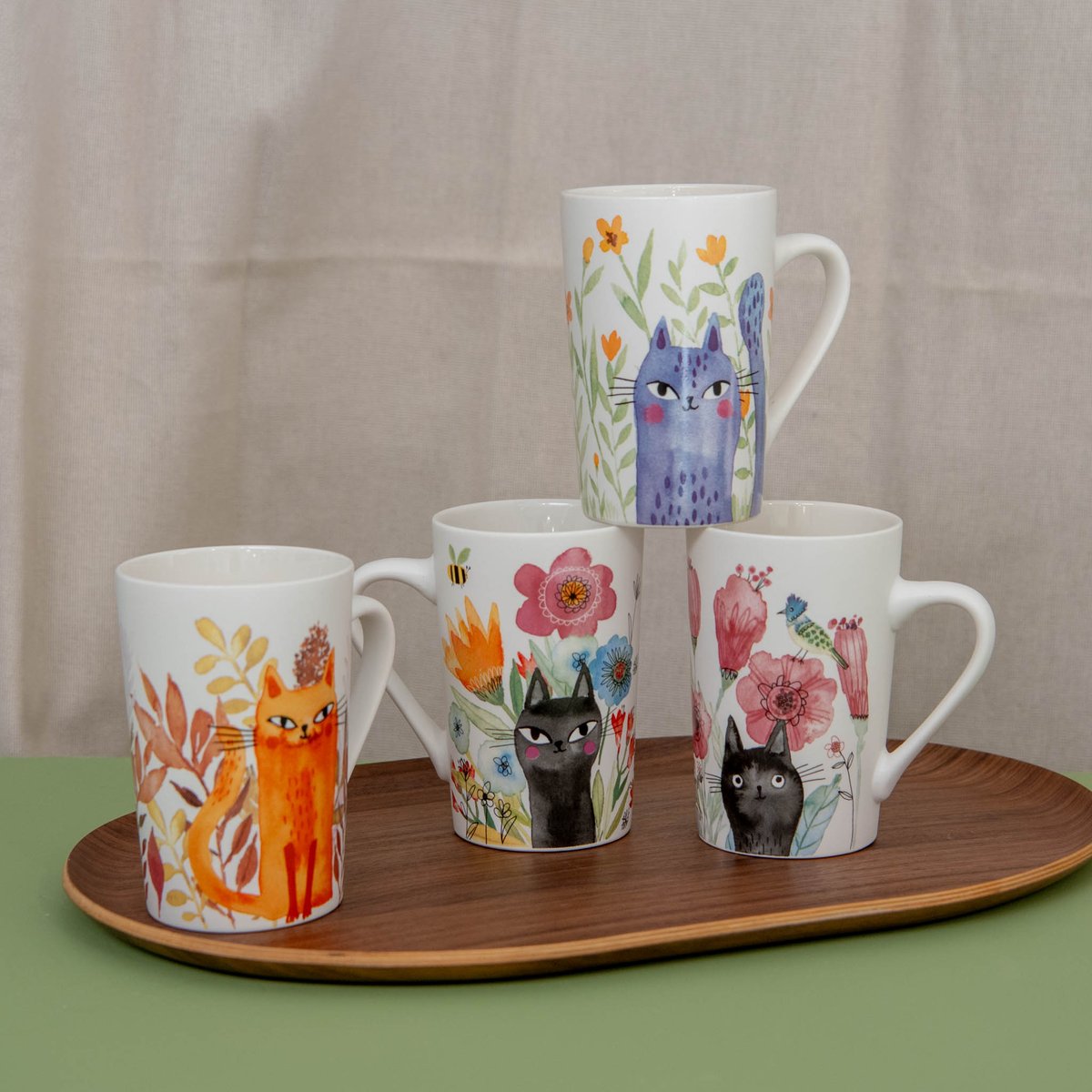 Coffret 4 mugs Savannah 35 cl - SAVANNAH multicolore, TABLE PASSION