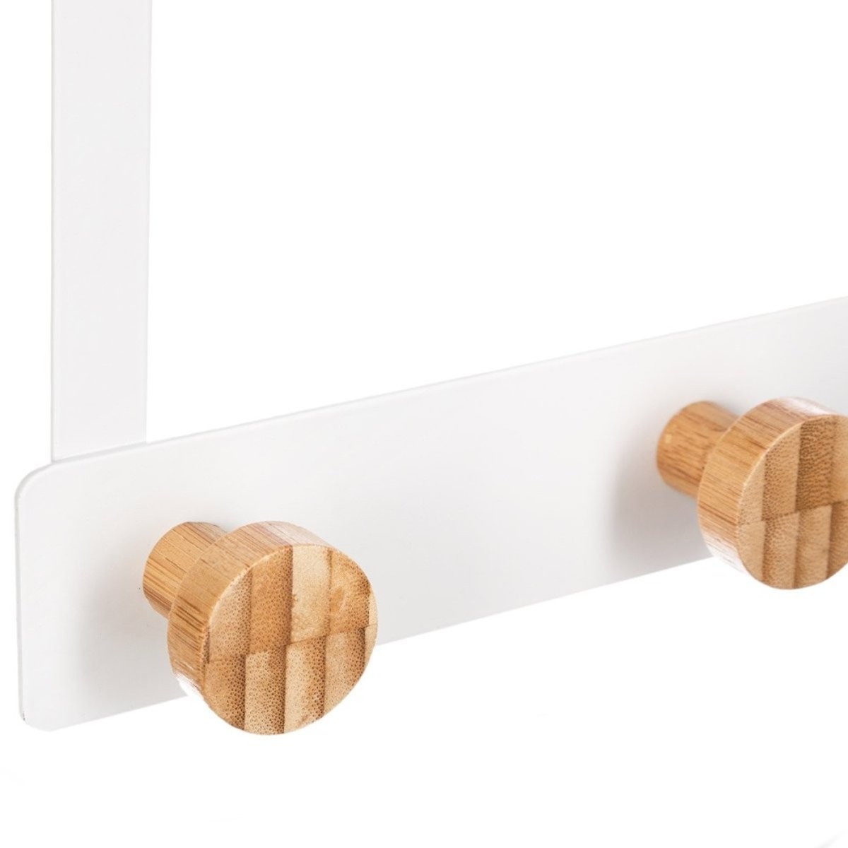 Patère Métal Bambou 5 Têtes Pour Porte Blanc blanc, ATMOSPHERA
