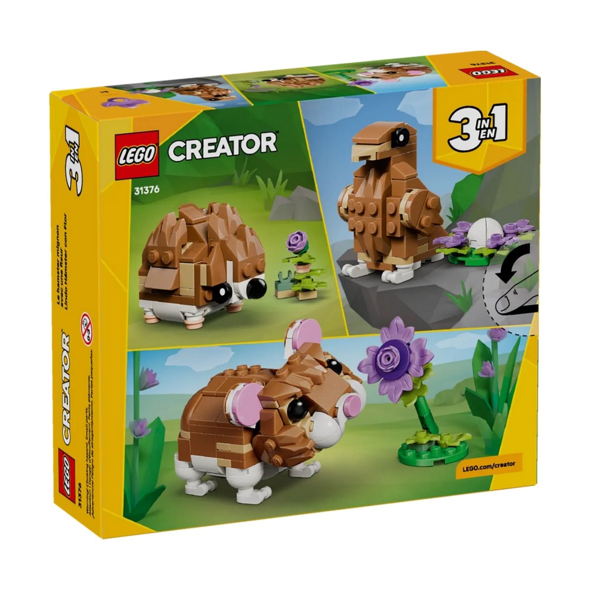 L'adorable hamster et la fleur multicolore, LEGO