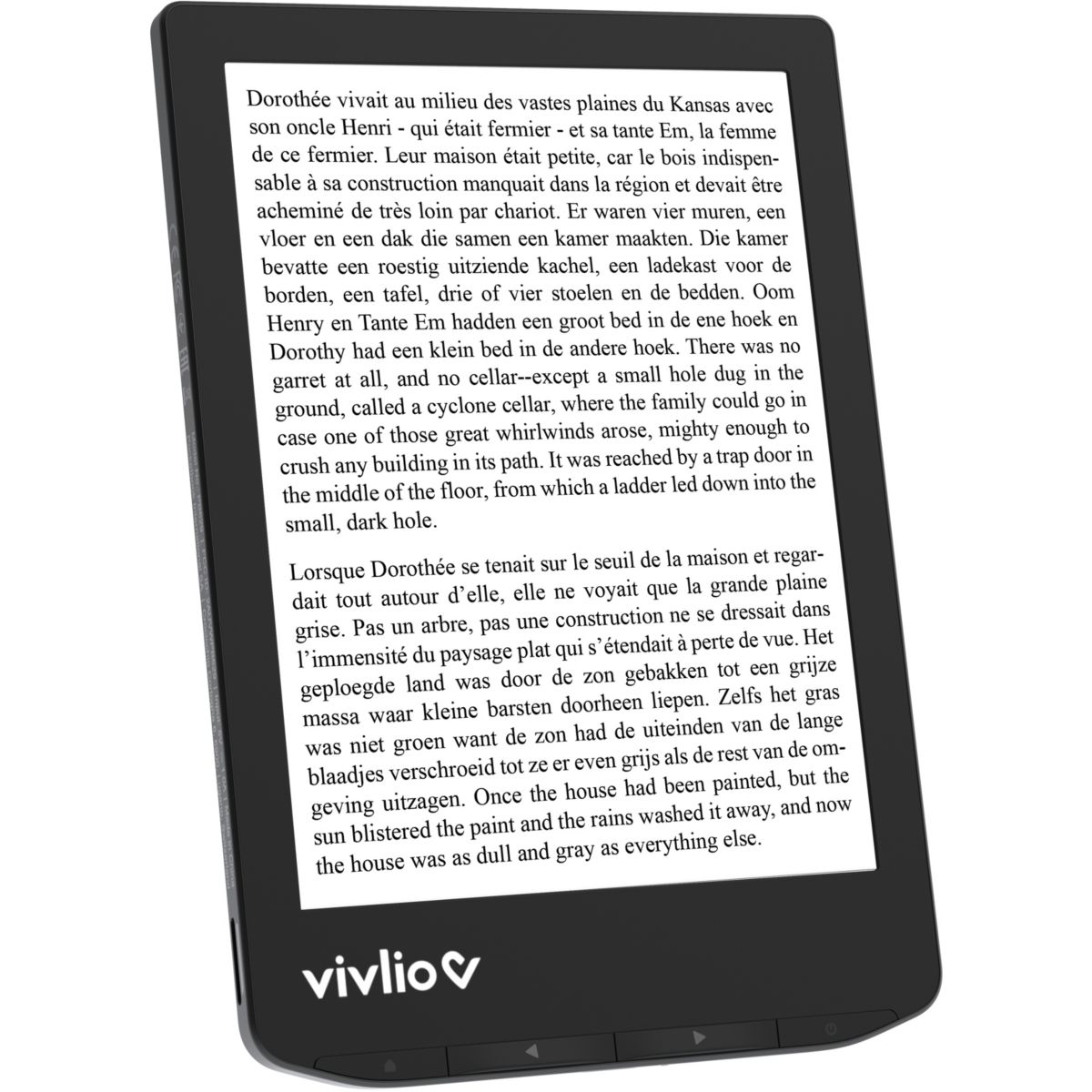 Liseuse eBook LIGHT Noire couleur unique, VIVLIO