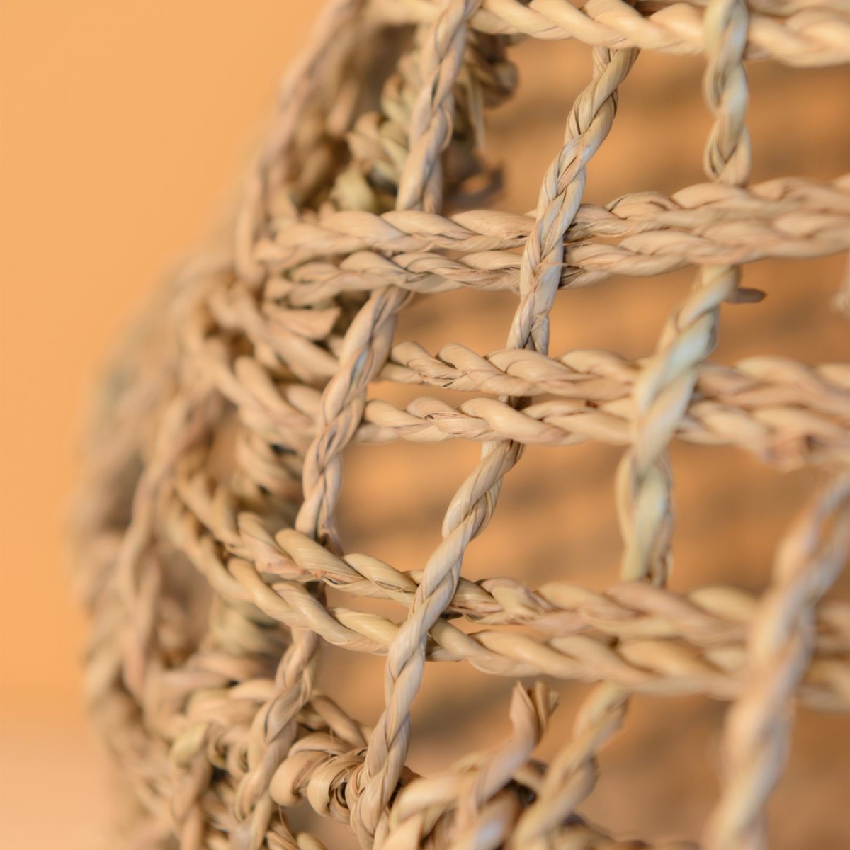 Abat-jour fibres roulées ajourées dôme - LOJI naturel, HOME MAISON