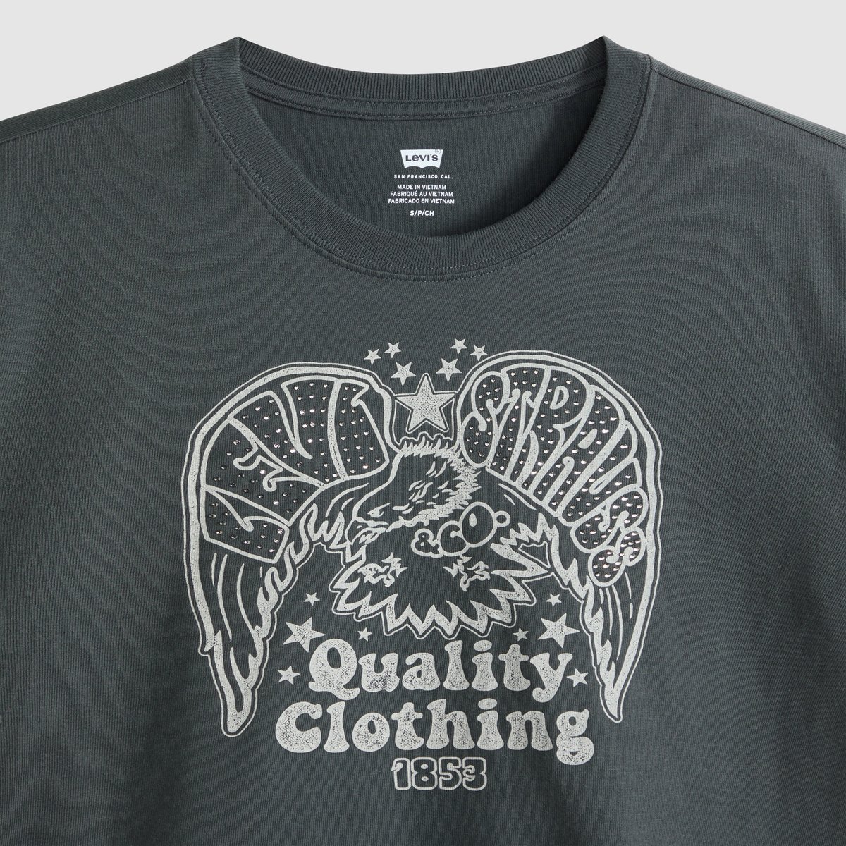 T-shirt graphique Favorite noir - rhinestone eagle reissue pirate black, LEVI'S