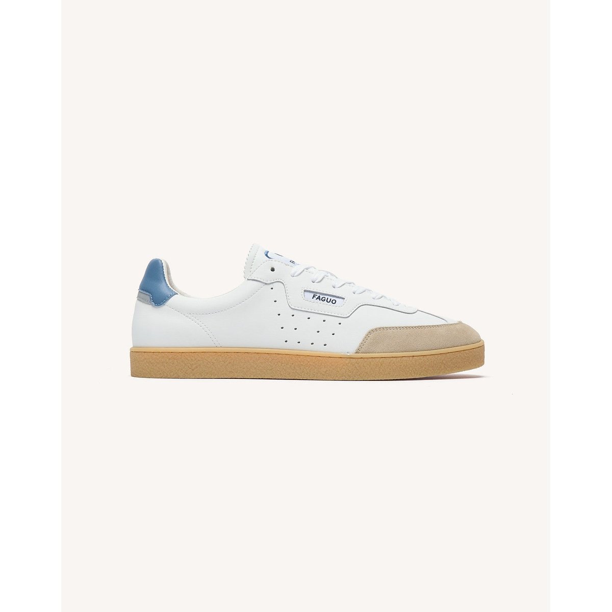Baskets basses cuir suede LUMBO bleu ciel, FAGUO