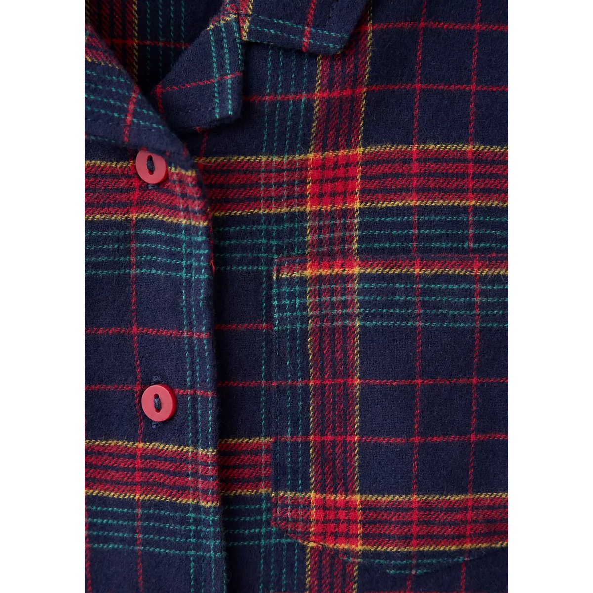Pyjama complet en flanelle à carreaux bleu marine, MANGO BABY