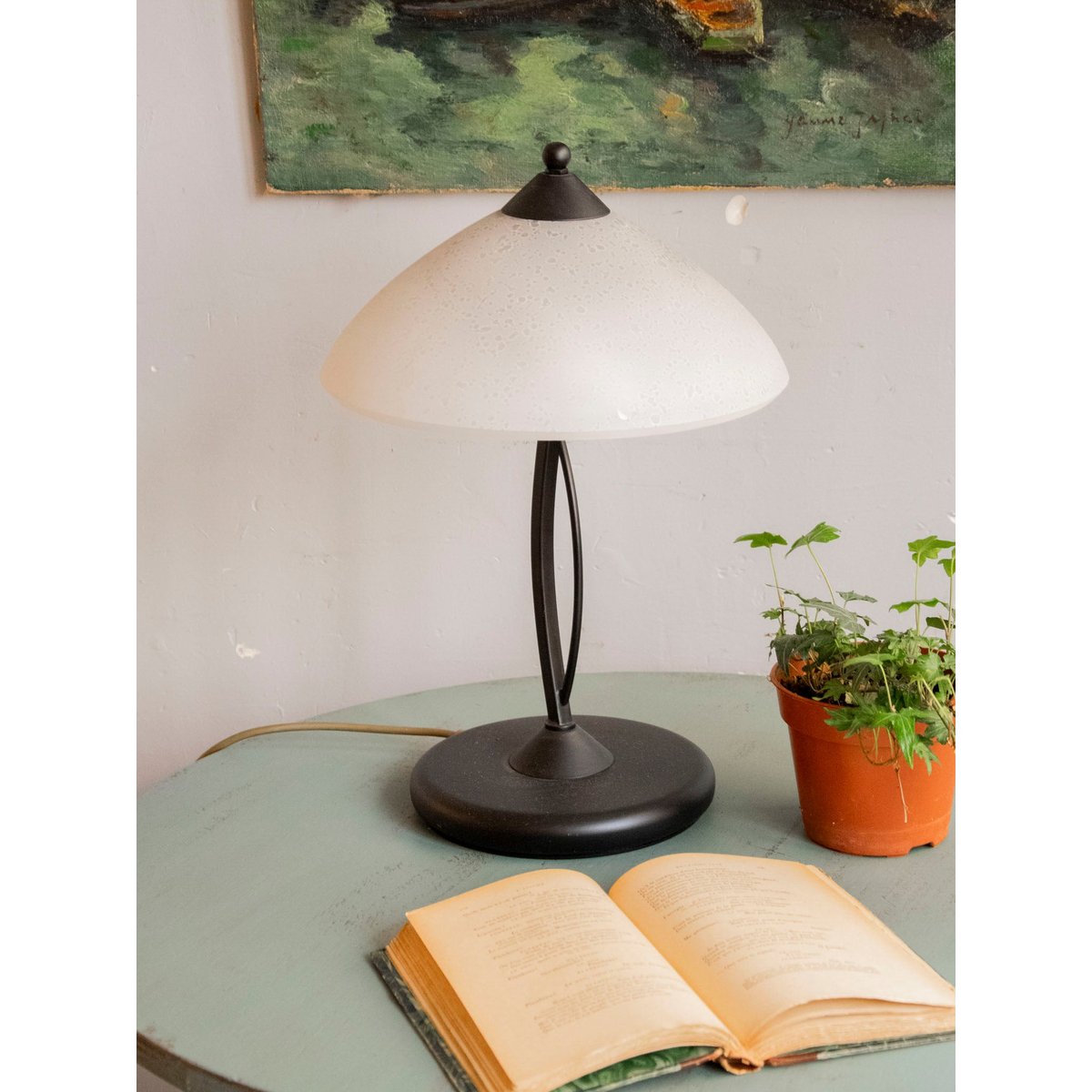 Lampe en fer forgé Suzanne N°644 - Bon état métal, DEBONGOUT