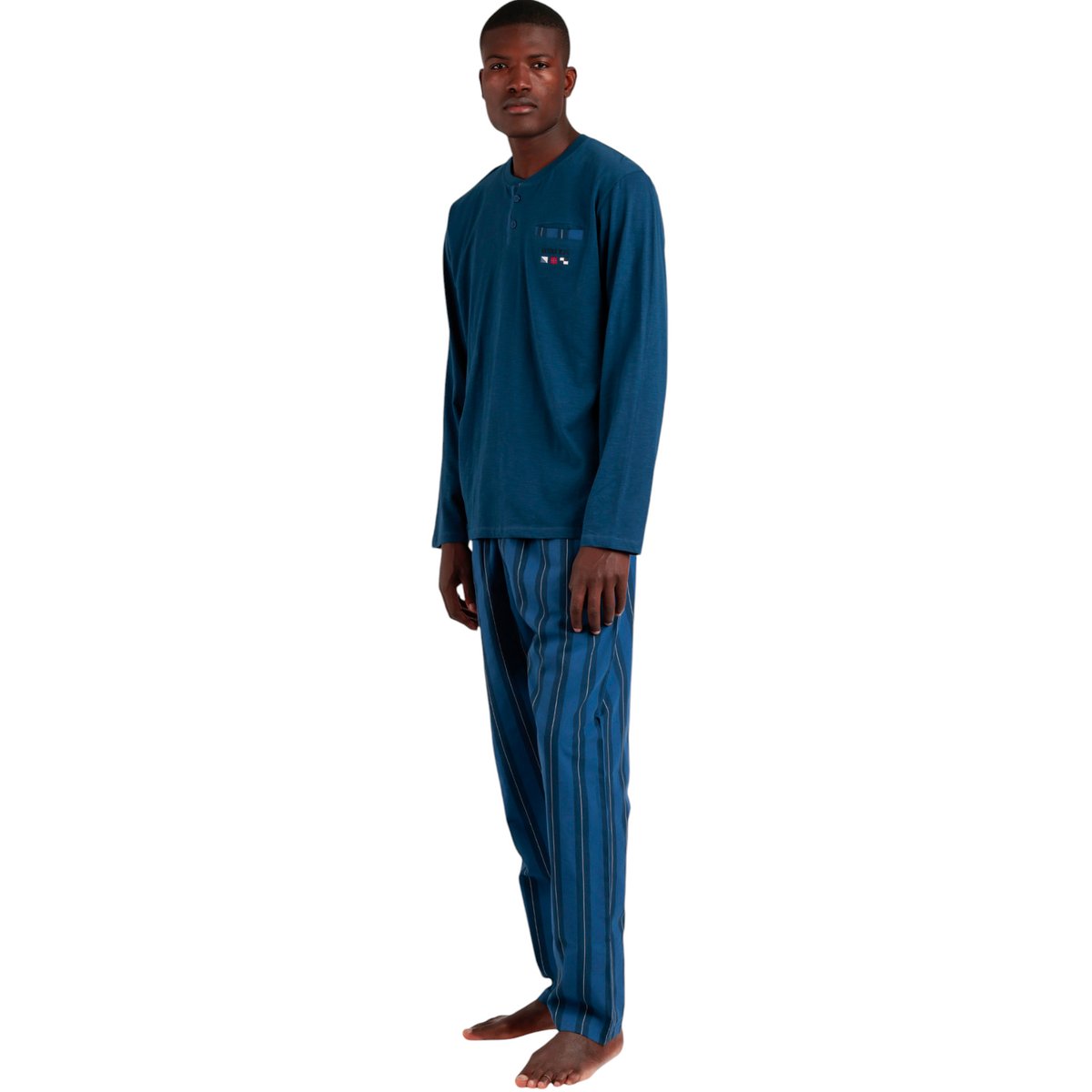 Pyjama pantalon top manches longues Flags Antonio Miro bleu, ADMAS