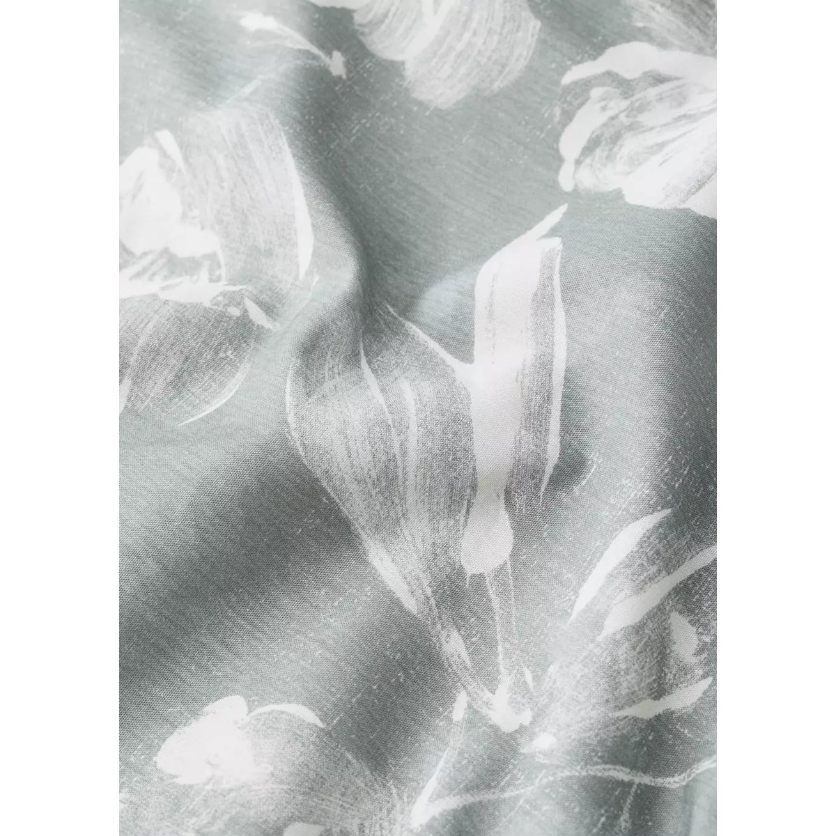Housse de couette percale de coton fleurs vintage Lit 90 cm vert moyen, MANGO HOME