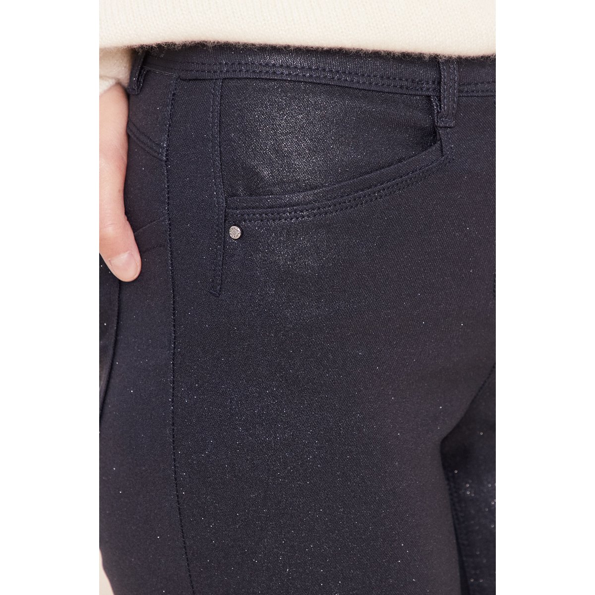 Pantalon irisé en similicuir bleu foncé, BREAL