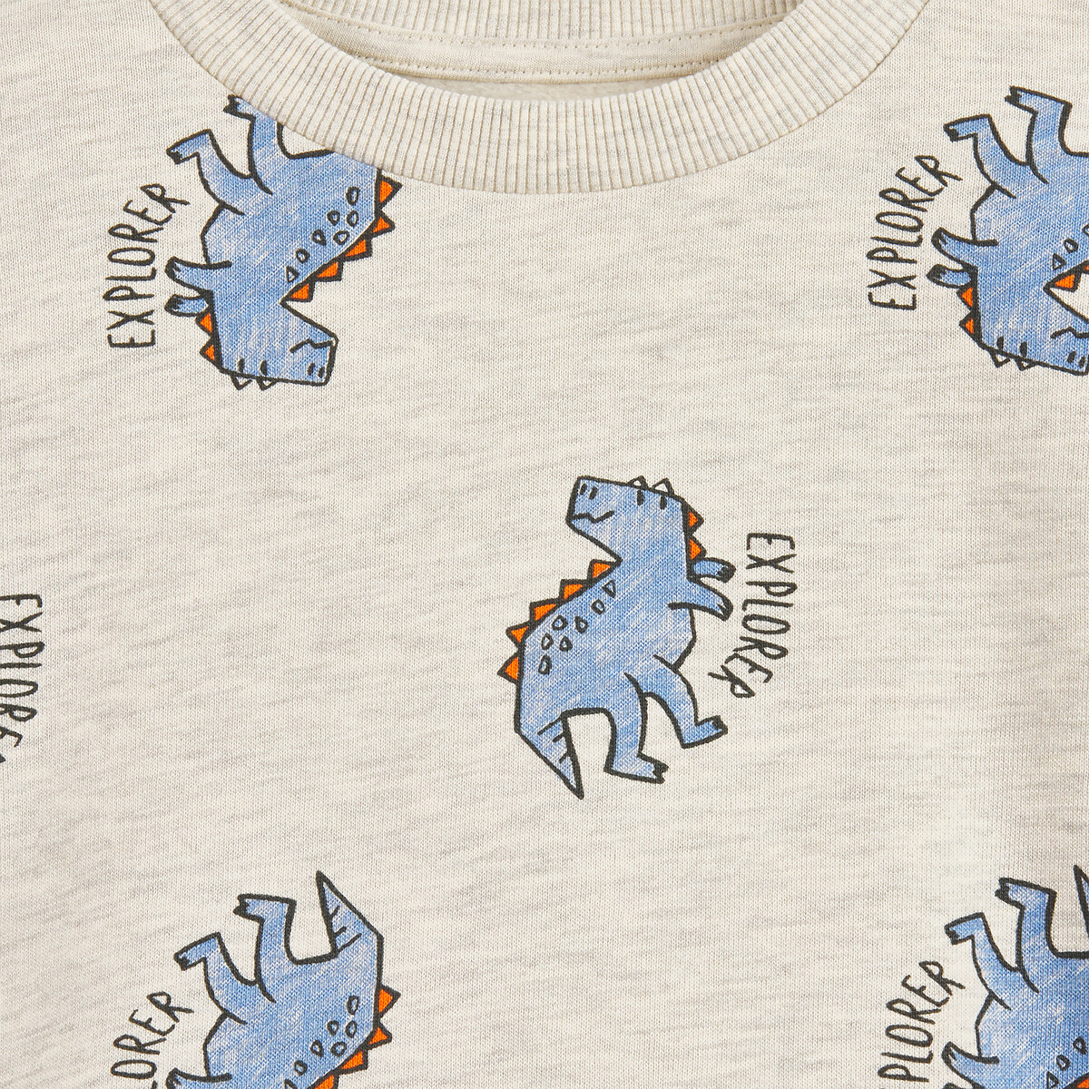 Sweatshirt mit Rundhalsausschnitt, Dinosaurier-Print, aus Molton bedruckt, LA REDOUTE COLLECTIONS