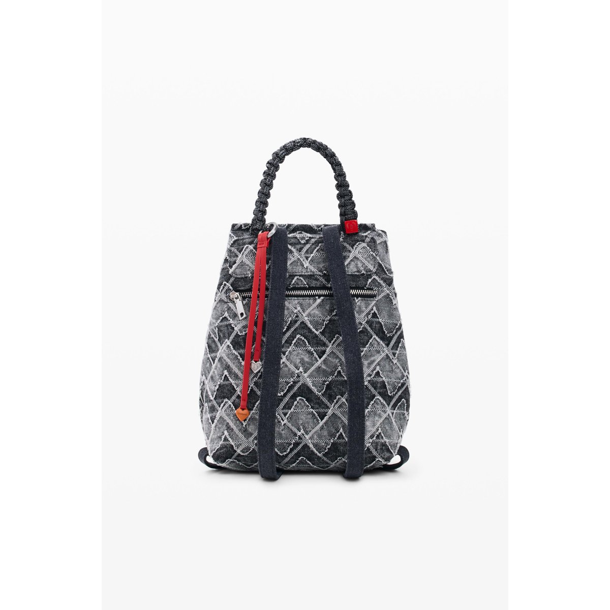 Petit sac à dos en denim à chevrons bleu, DESIGUAL