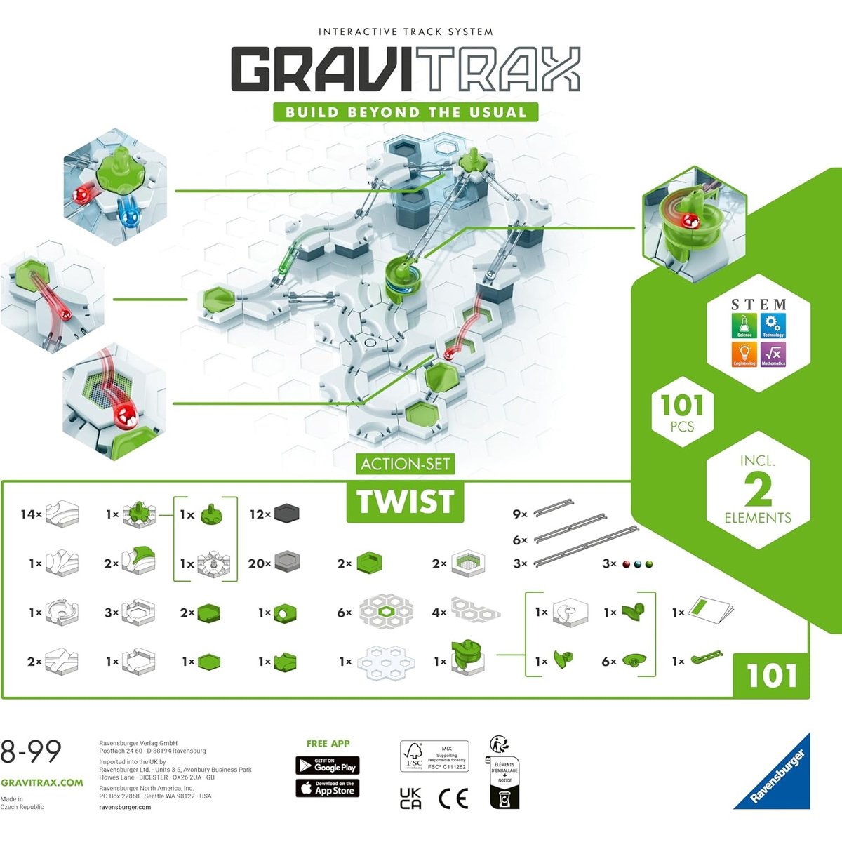Gravitrax set Action Twist blanc, RAVENSBURGER