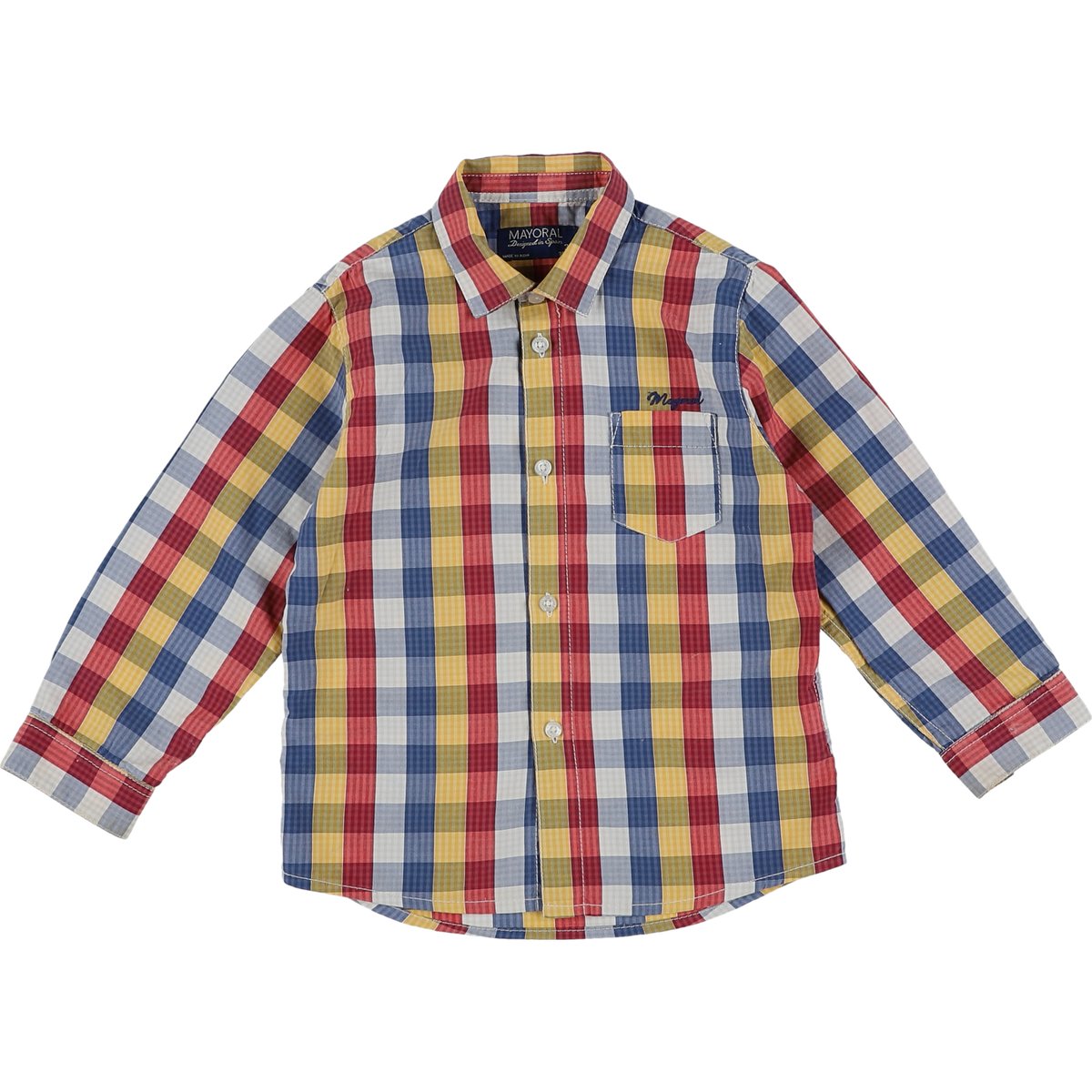 Chemise - Très bon état bleu;moutarde, MAYORAL