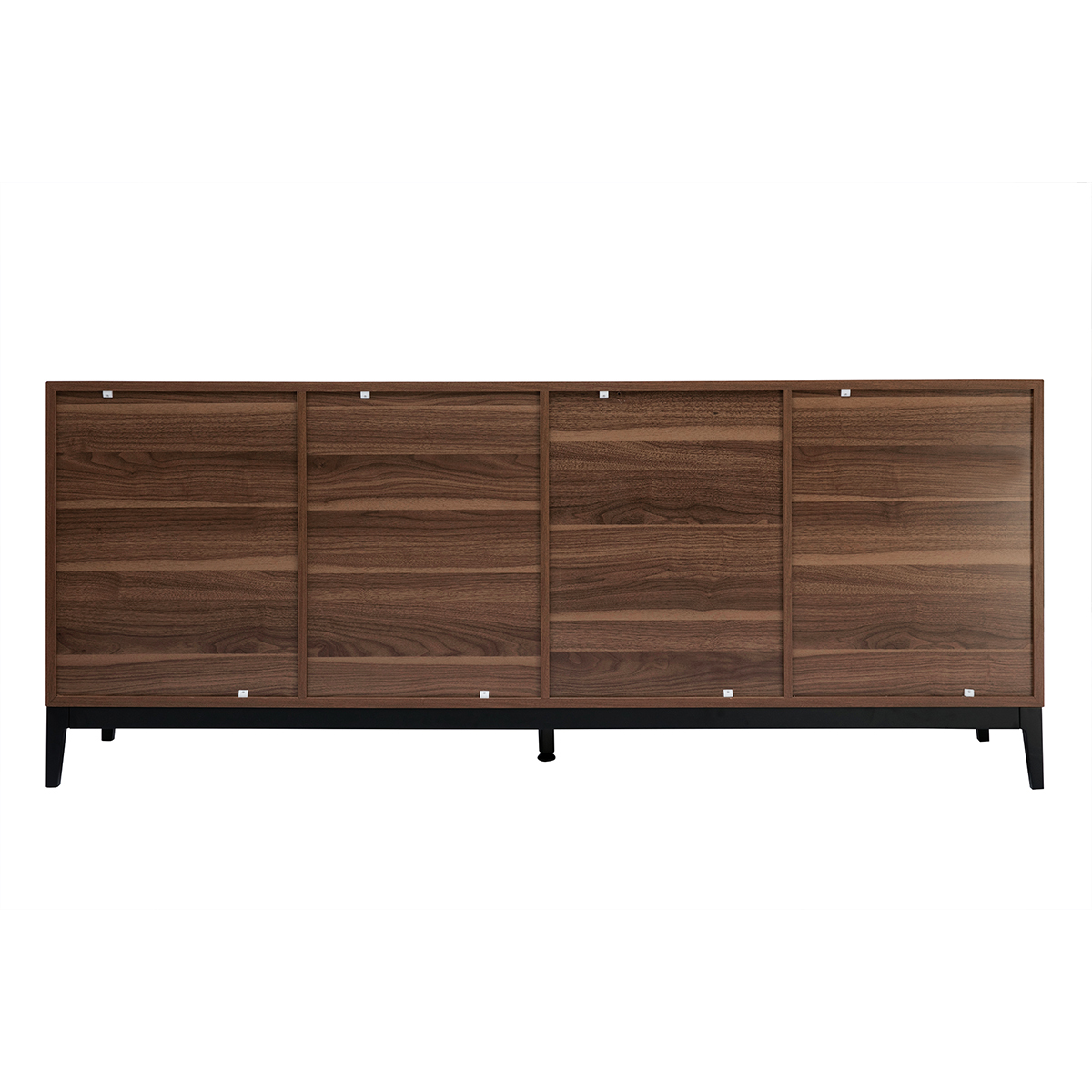 Buffet vintage finition bois foncé noyer et métal noir avec rangements L180 cm SARTO noyer, MILIBOO