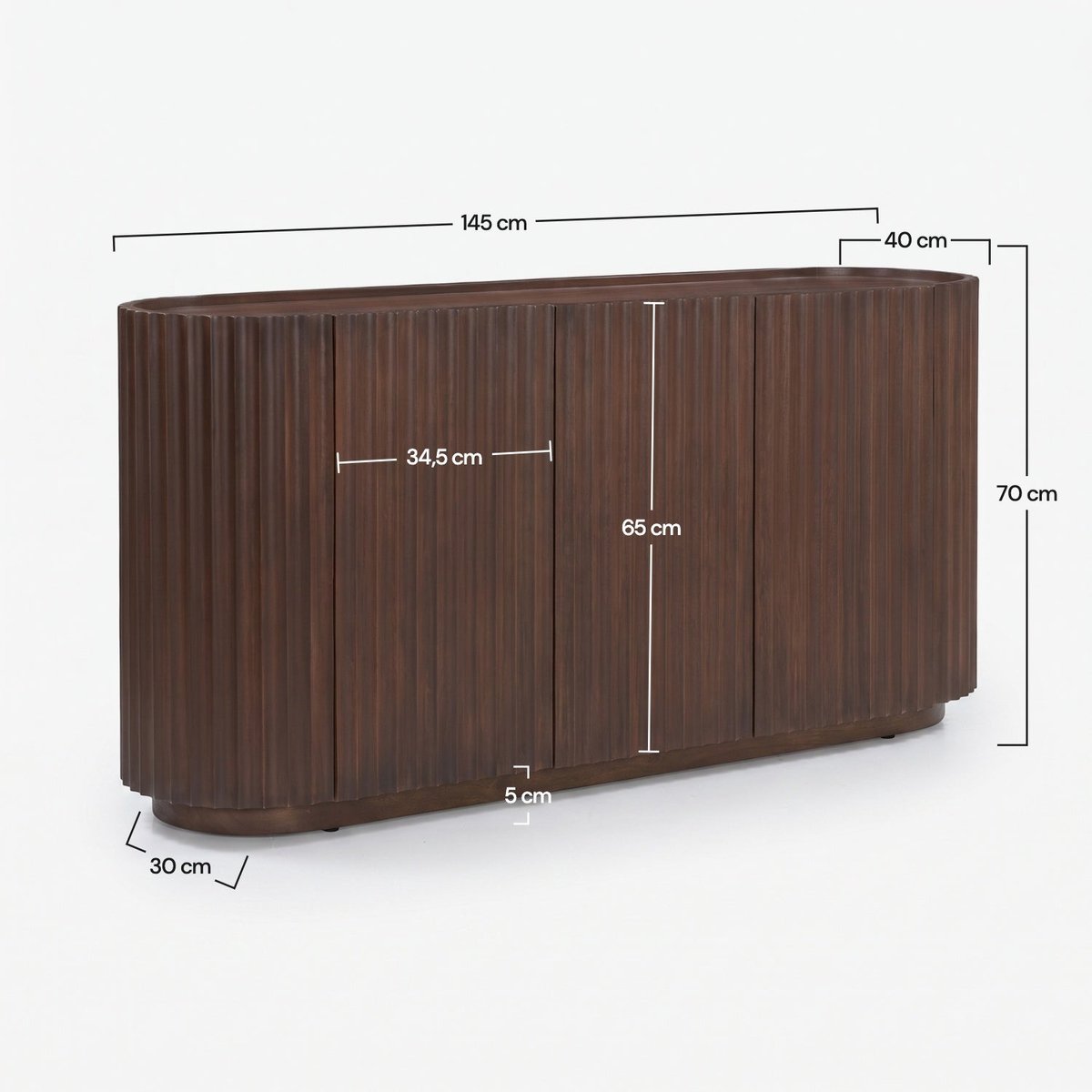 Buffet en bois de manguier - LIO marron foncé, MAISON PAVANE