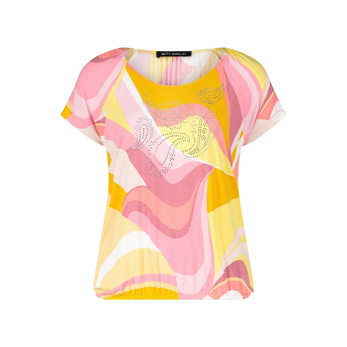 Haut imprimé à élastique rosé/yellow, BETTY BARCLAY