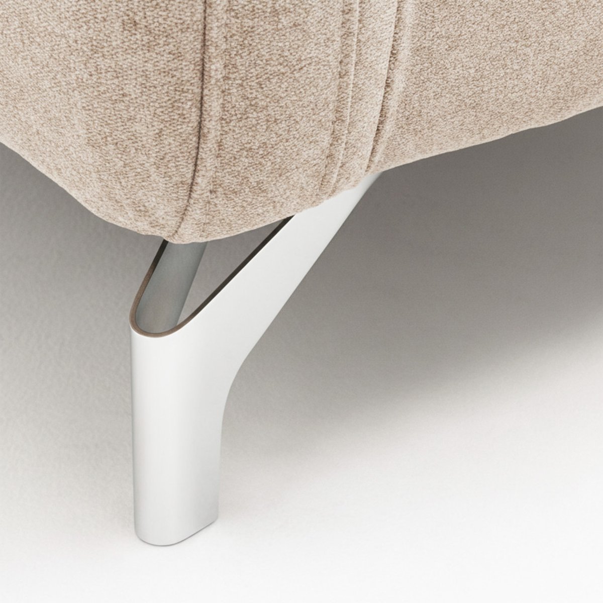 Canapé droit 3 places en tissu et pieds chrome- STEFFEN beige, DRAWER