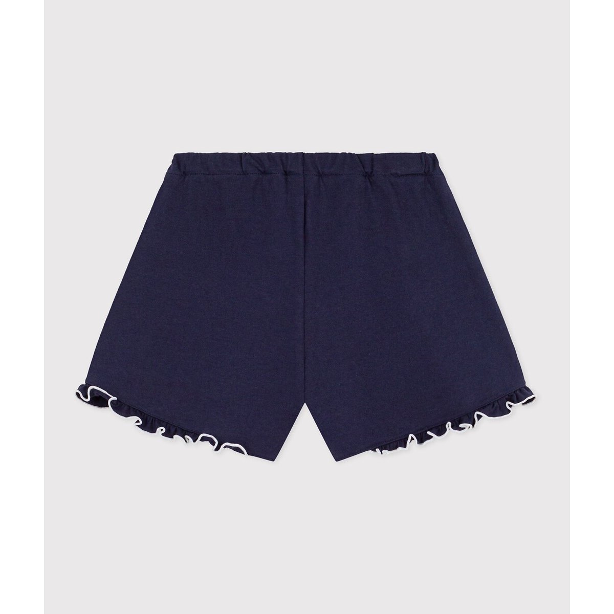 Pantaloncini in cotone tinta unita blu marino, PETIT BATEAU