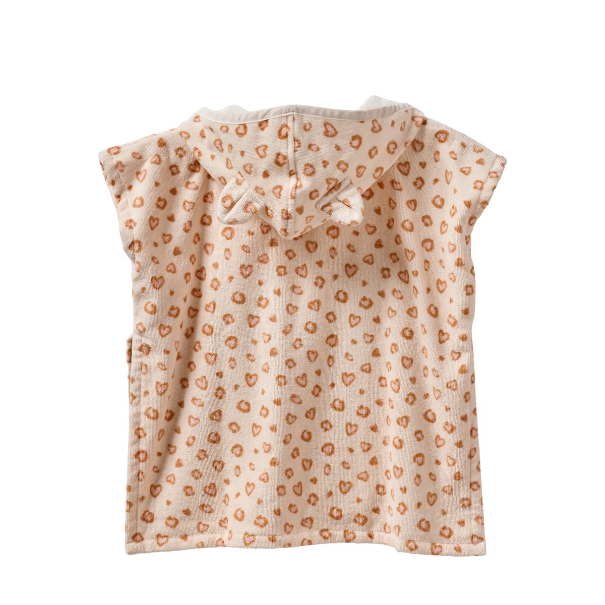 Poncho de bain Animaux, avec coton recyclé blanc imprimé, VERTBAUDET