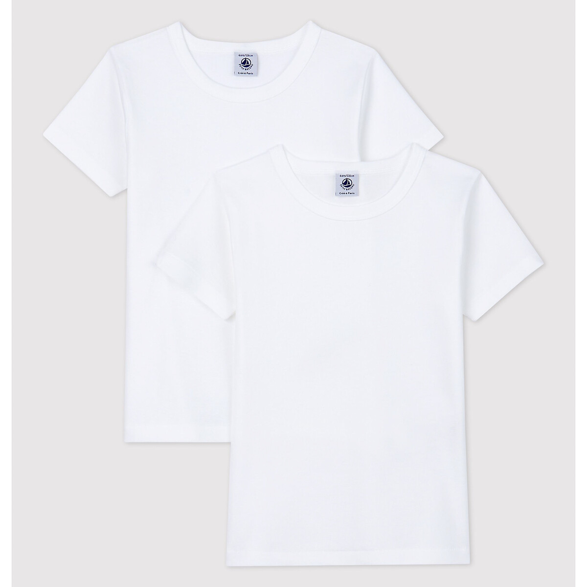 Lote de 2 camisolas interiores branco, PETIT BATEAU