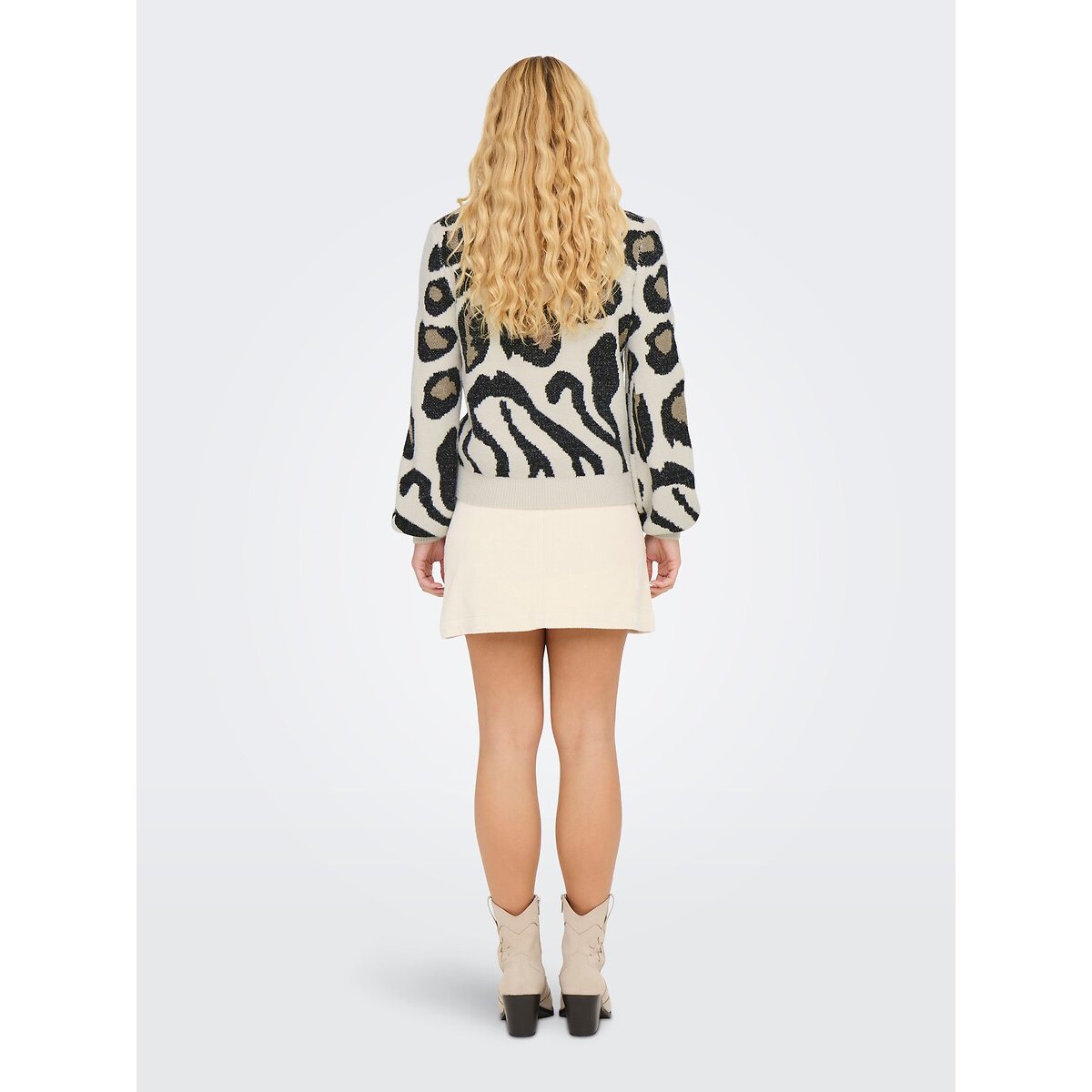 Pull col rond imprimé léopard, JDY