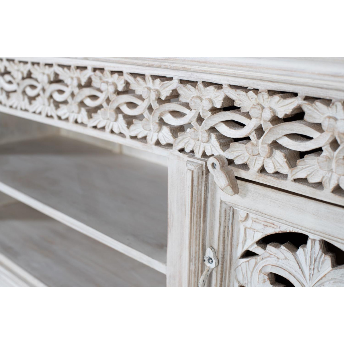Meuble tv - CÉLÉSTINE blanc, DECORATION D’AUTREFOIS