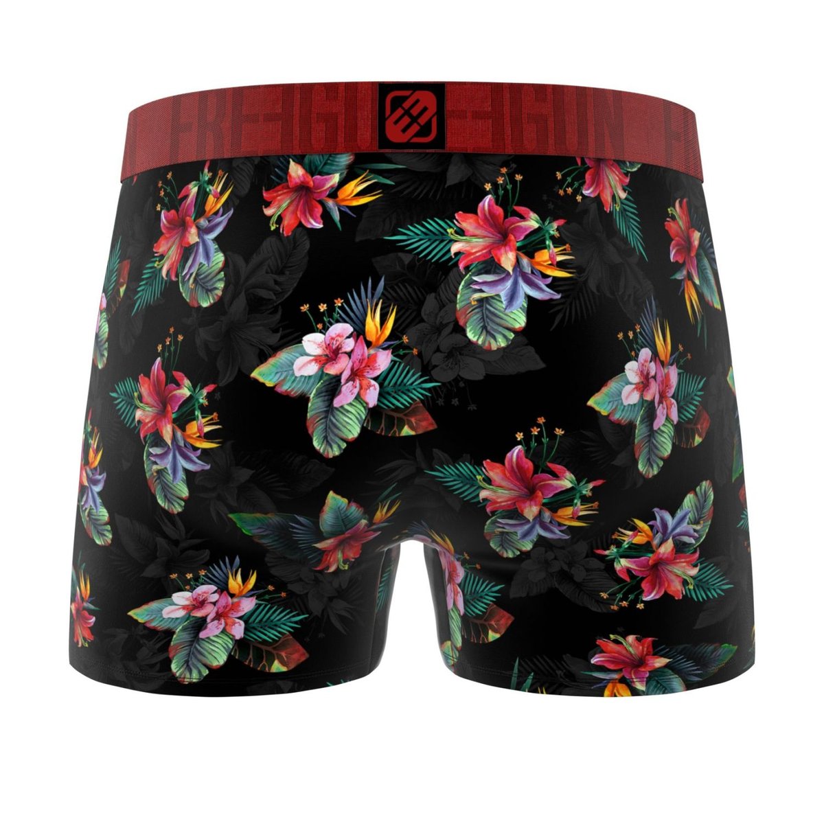 Lot De 3 Boxers Flower kaki/noir/rouge/bleu/jaune, FREEGUN