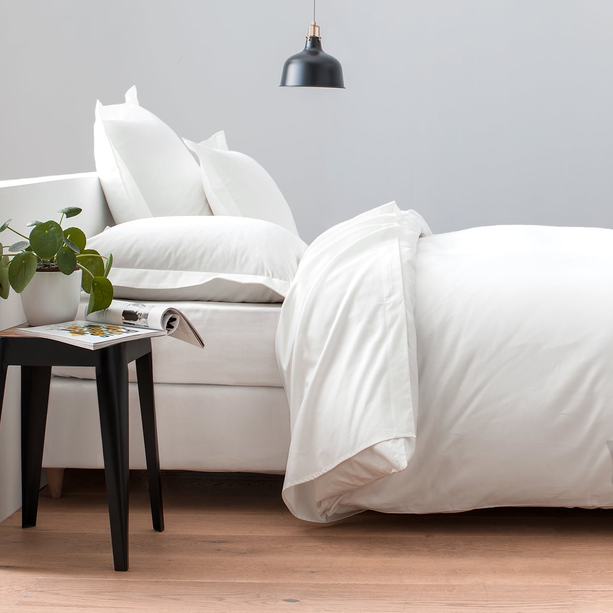 Housse de couette satin de coton égyptien 240 fils - 600tc NEW YORK blanc, COTTON & CO