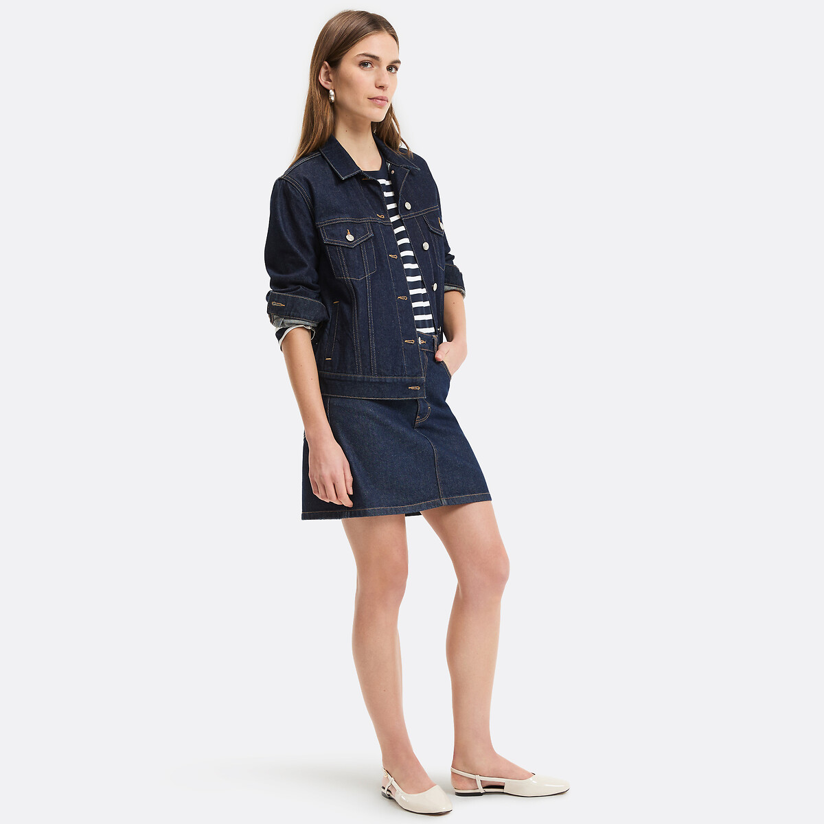 Veste en denim bleu brut, LA REDOUTE COLLECTIONS