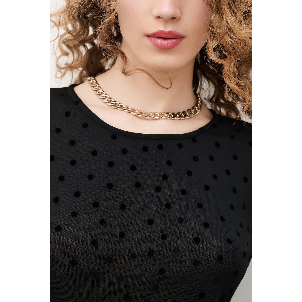 T-shirt ajusté col rond TCECILE noir, CAROLL