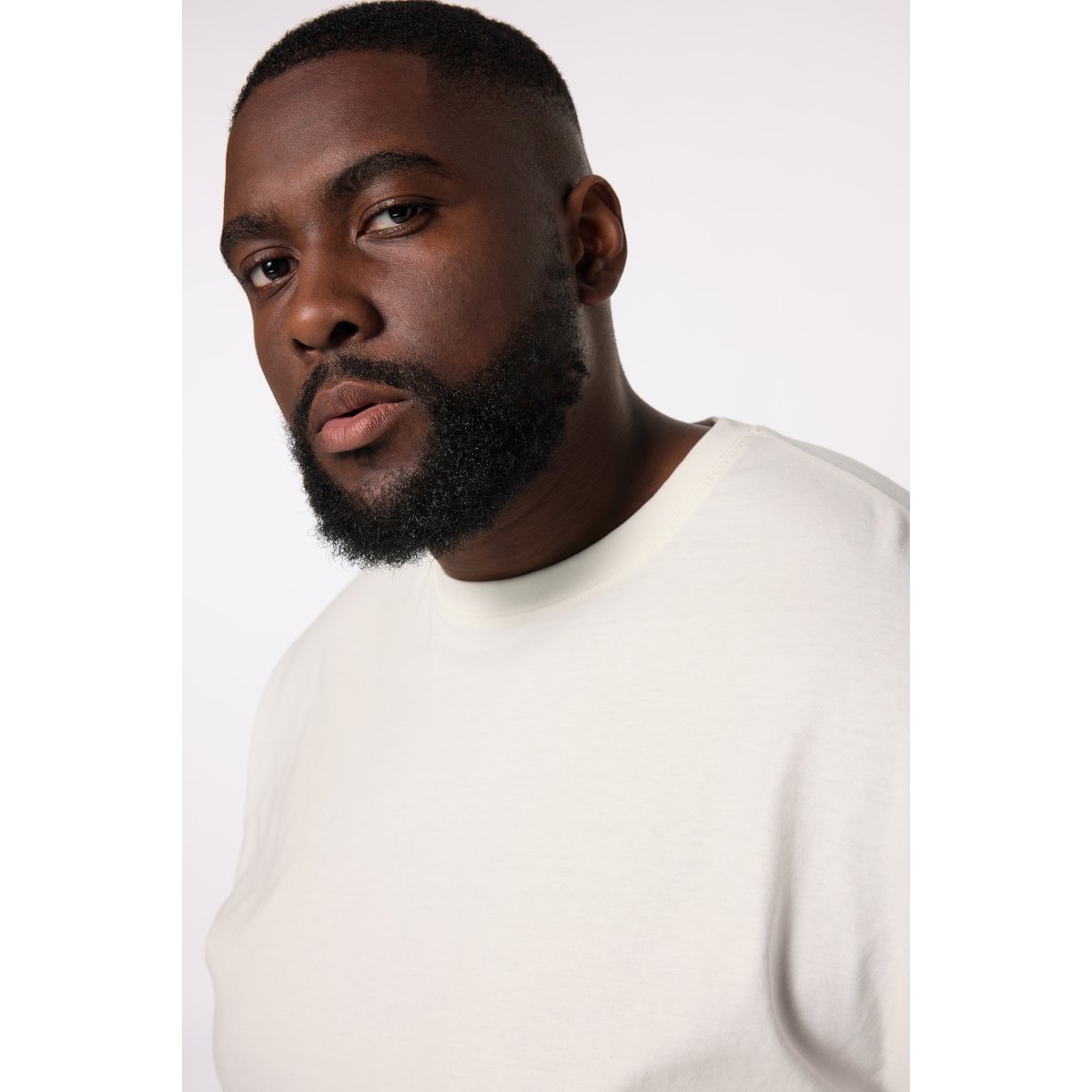 T-shirt oversize à manches longues blanc cassé, STHUGE