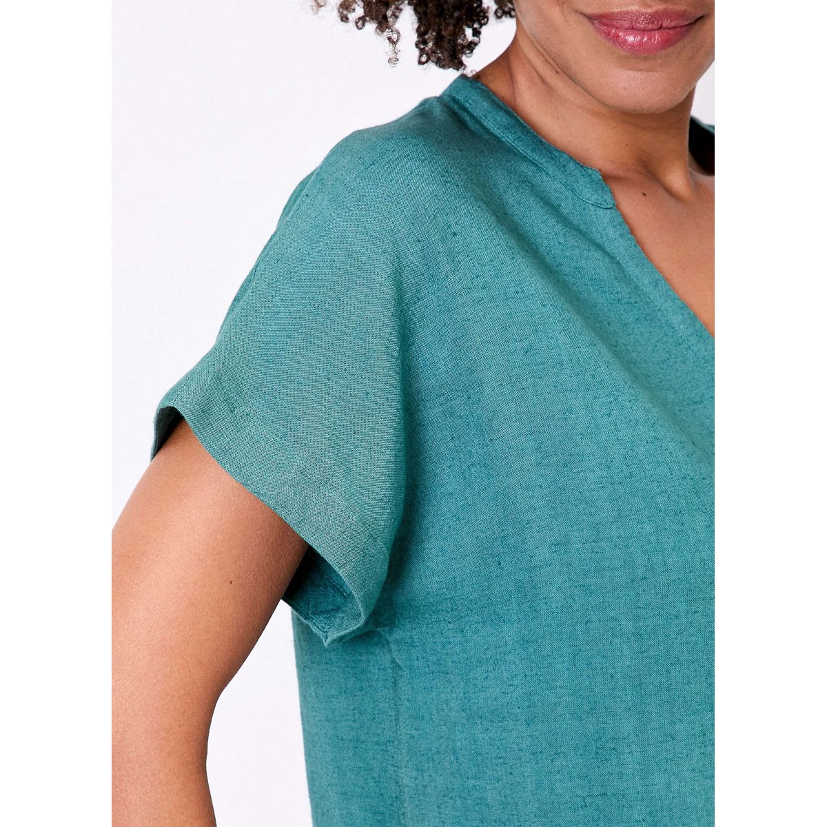 Tee shirt fluide lin FAIZ bleu acier mer, LA FIANCÉE