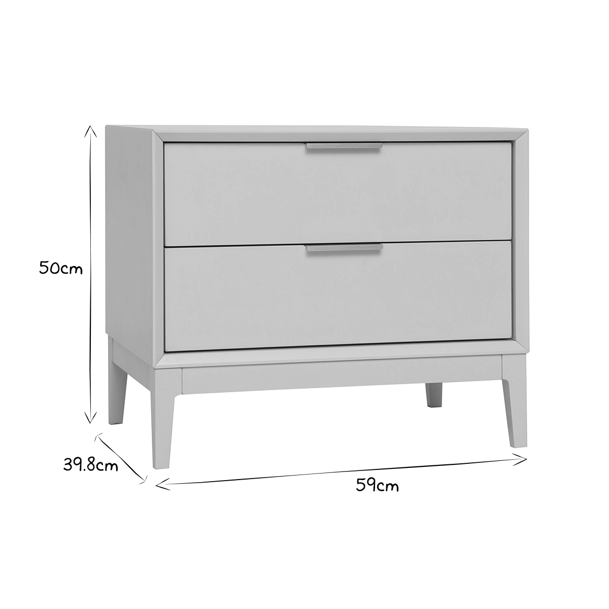 Table de chevet rose poudré et métal doré avec rangements GIANA blanc, MILIBOO